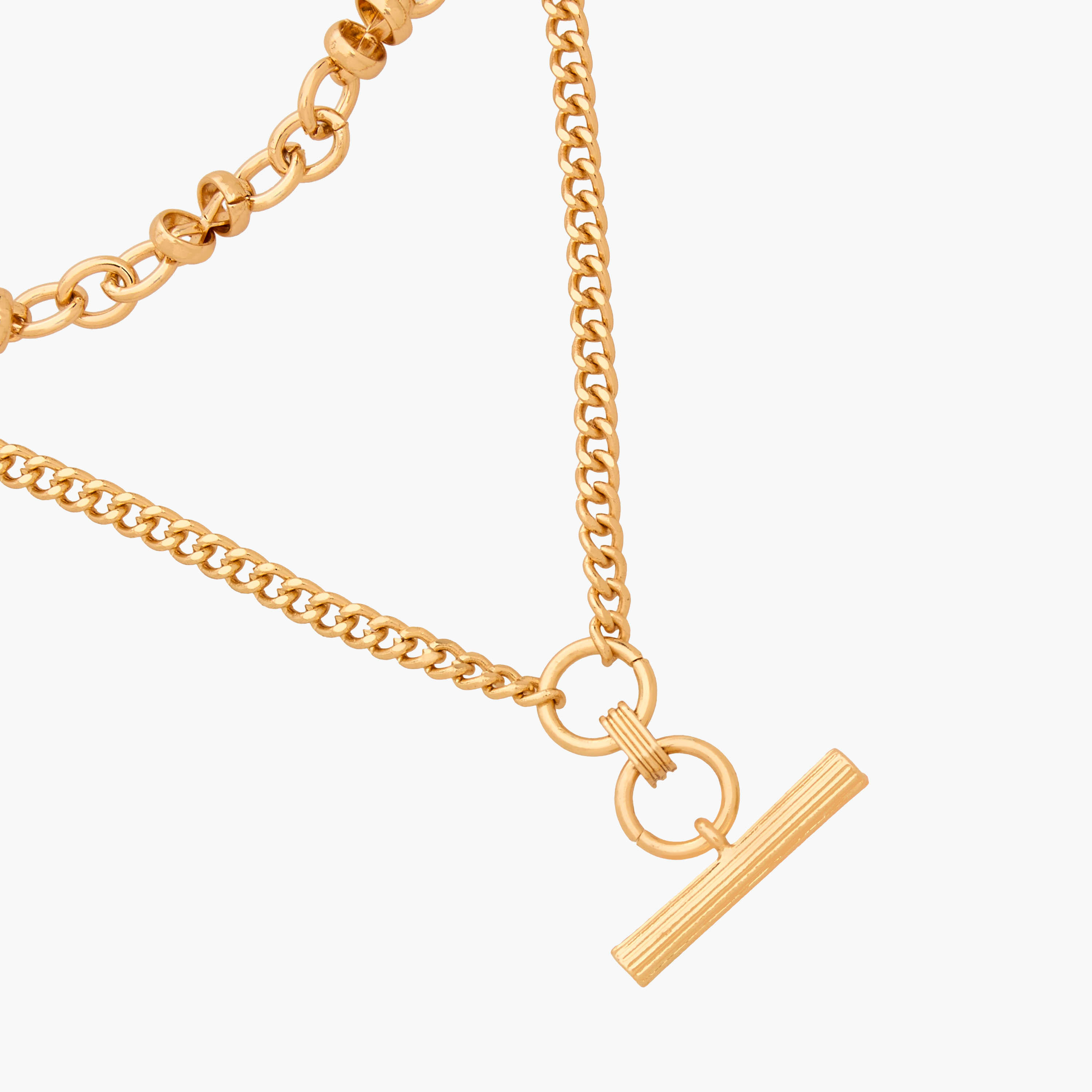Gold Tone 2-Layer T-Bar Necklace-women-watchesandjewellery-jewellery-necklacesandpendants-image-4