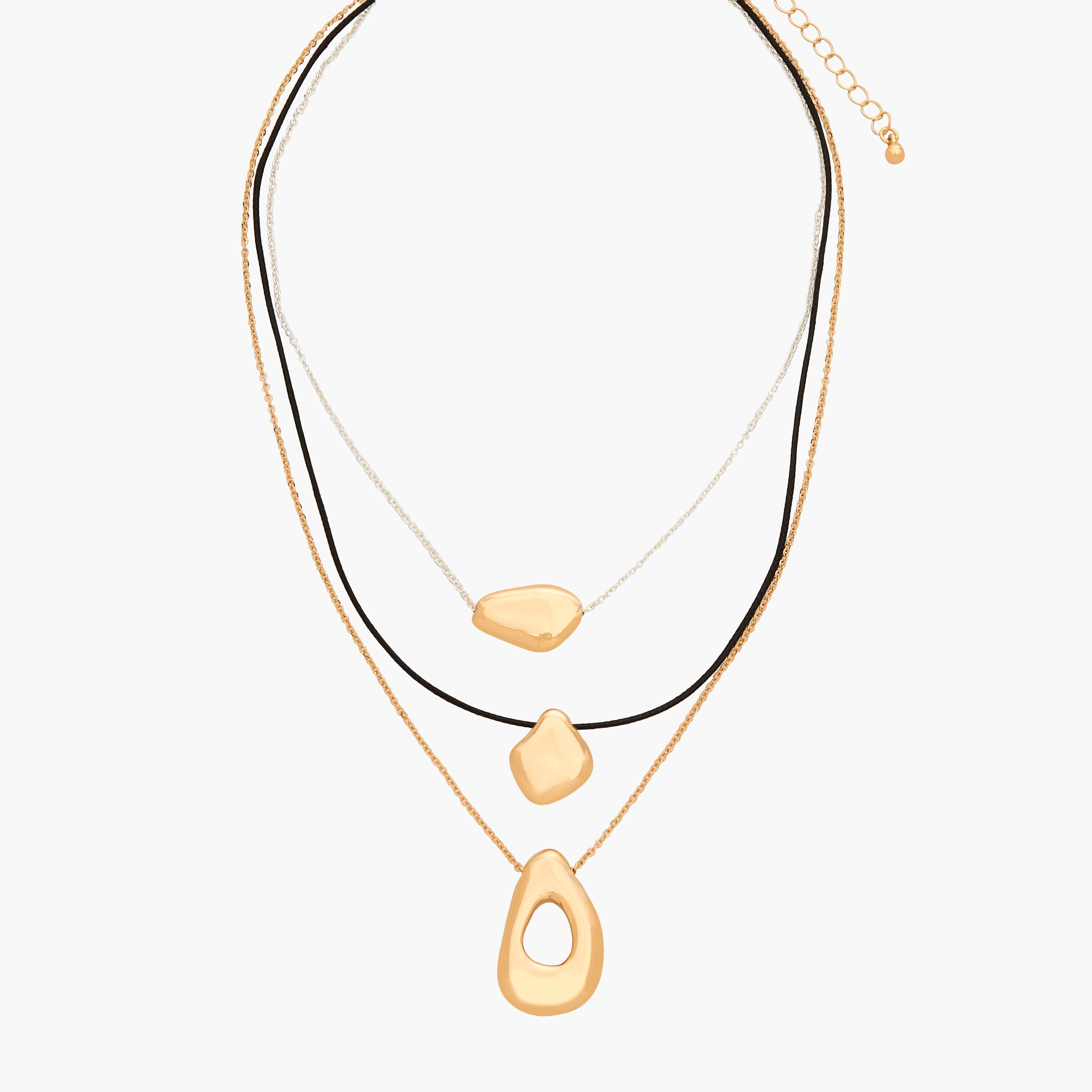 Metallic 3-Layer Corded Orb Necklace-women-watchesandjewellery-jewellery-necklacesandpendants-image-2