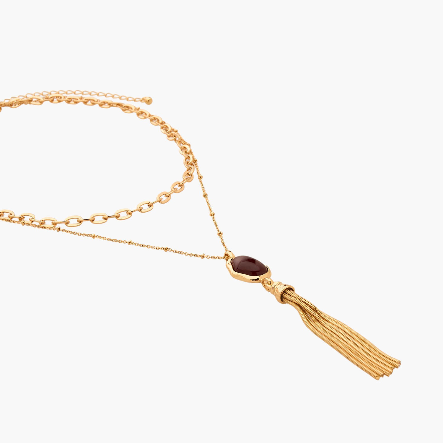 Gold Tone Layered Necklace with Tassel Pendant-women-watchesandjewellery-jewellery-necklacesandpendants-image-5