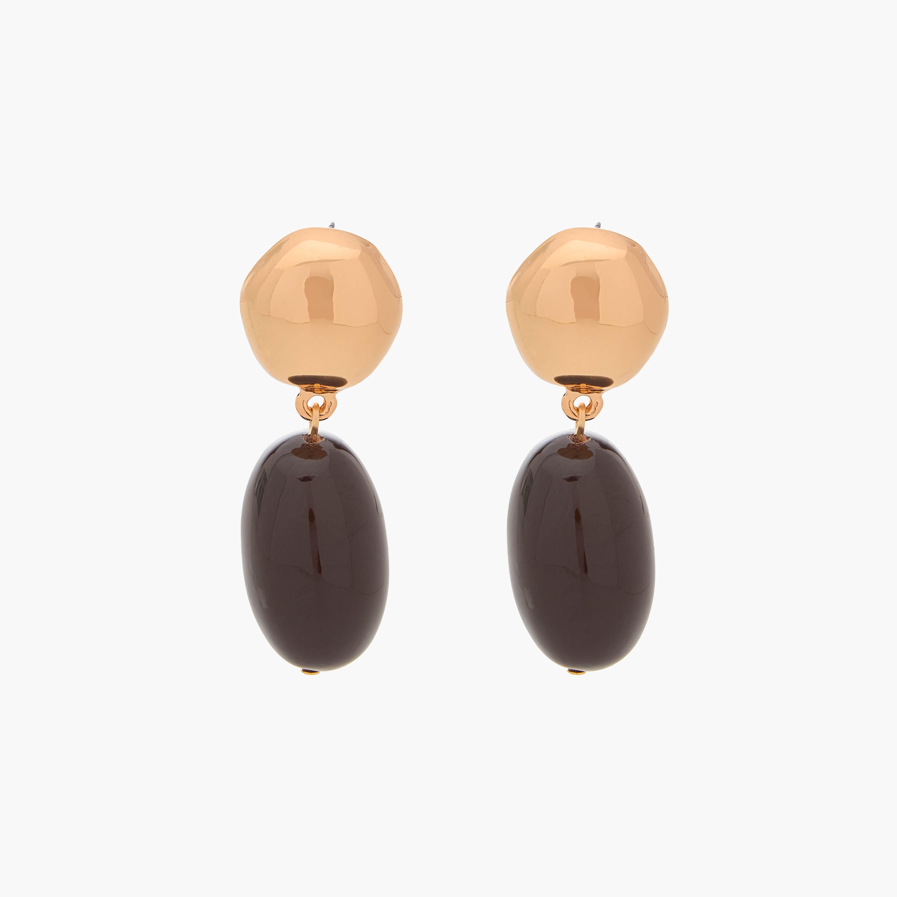 حلقان متدلية بتفاصيل من الراتنج وتشطيب ذهبي مع مكبس إغلاق خلفي-women-watchesandjewellery-jewellery-earrings-image-1