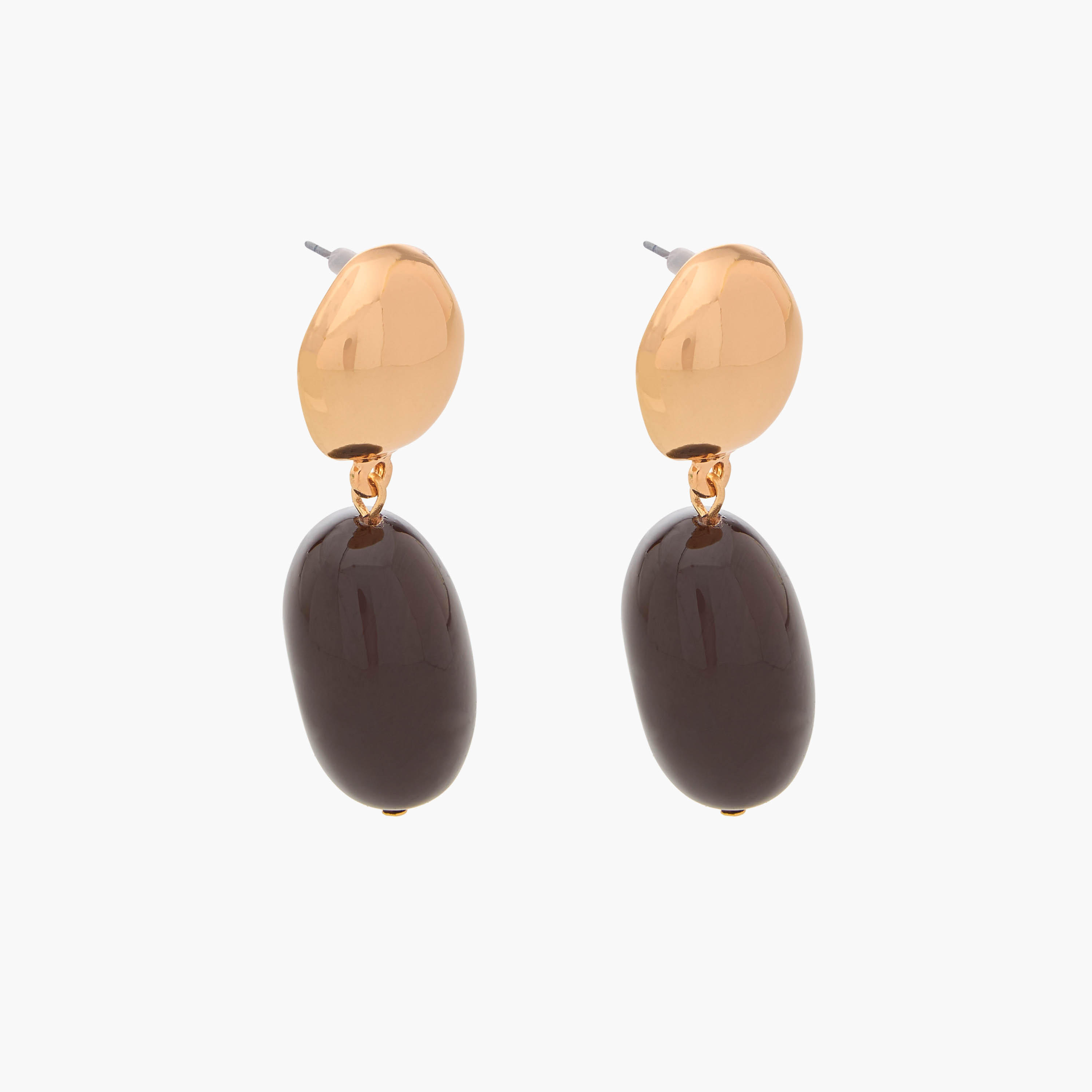 حلقان متدلية بتفاصيل من الراتنج وتشطيب ذهبي مع مكبس إغلاق خلفي-women-watchesandjewellery-jewellery-earrings-image-2