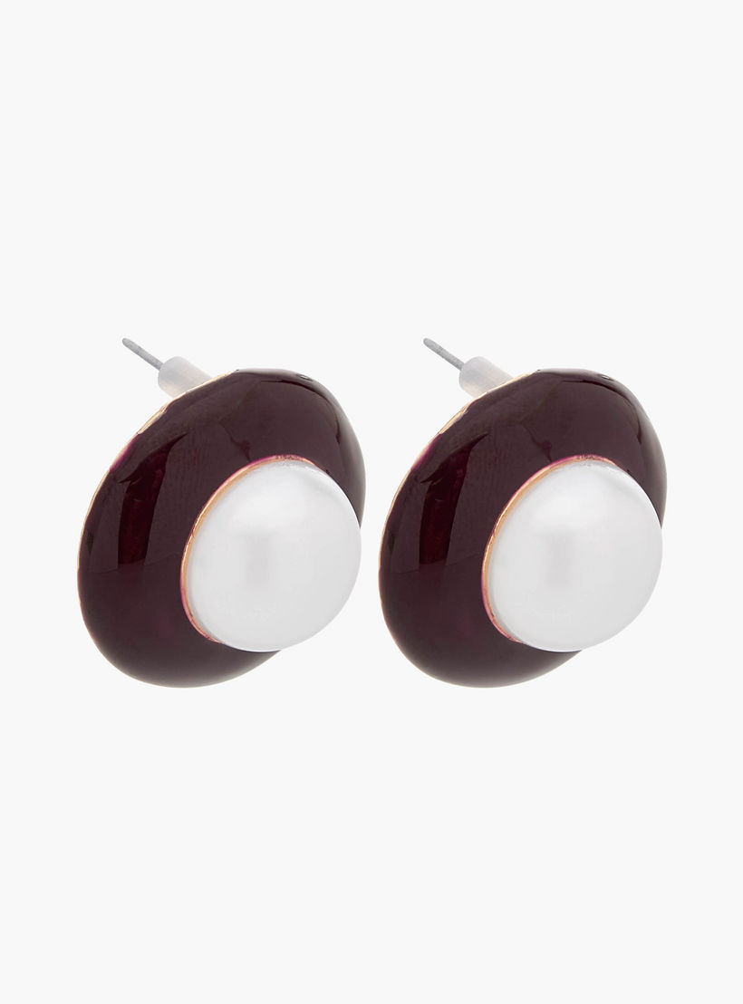 حلقان مرصعة مزينة بالراتنج مع مكبس إغلاق خلفي-women-watchesandjewellery-jewellery-earrings-image-2