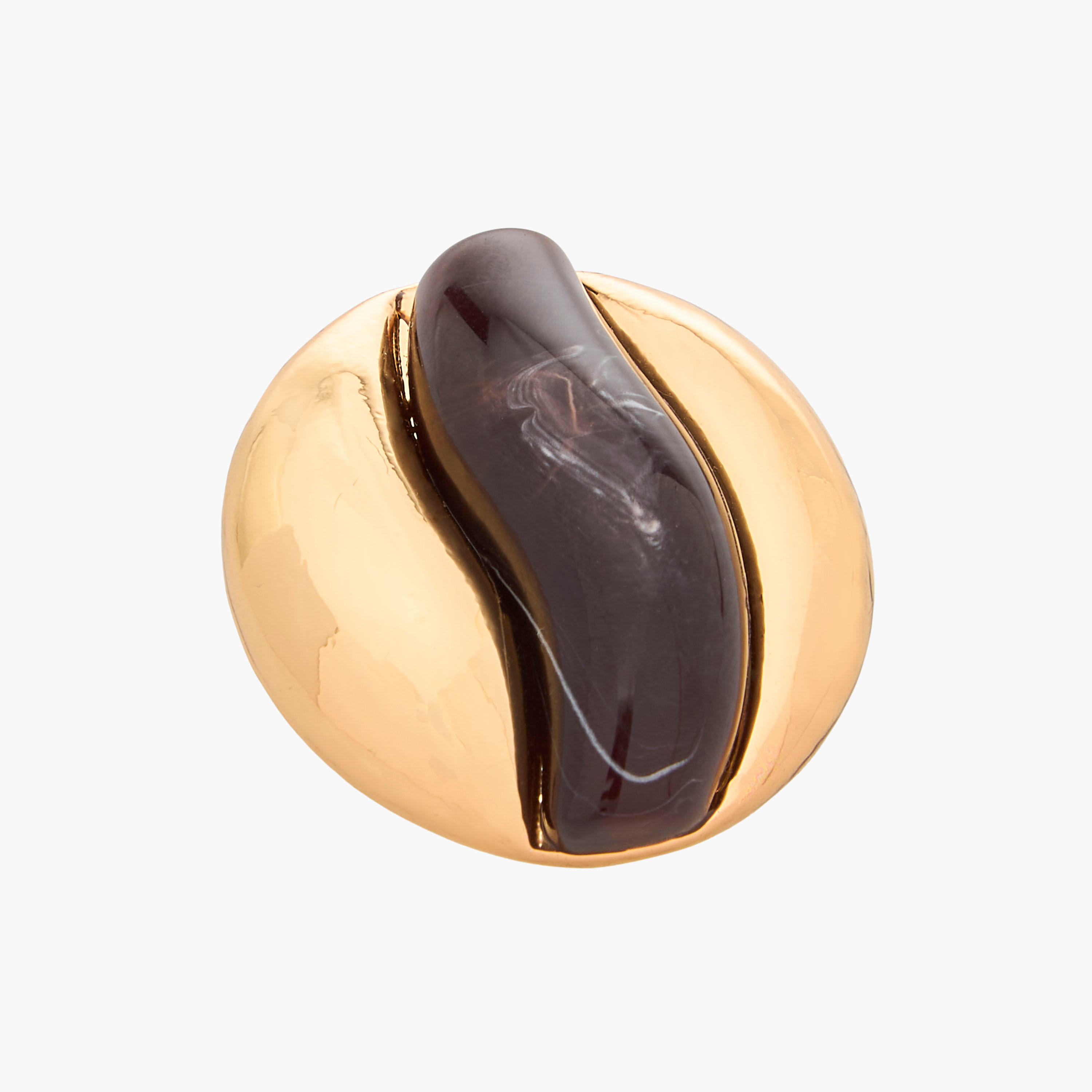 حلقان ستودز بتفاصيل ريزن باللون الذهبي مع إغلاق كبس-women-watchesandjewellery-jewellery-earrings-image-3