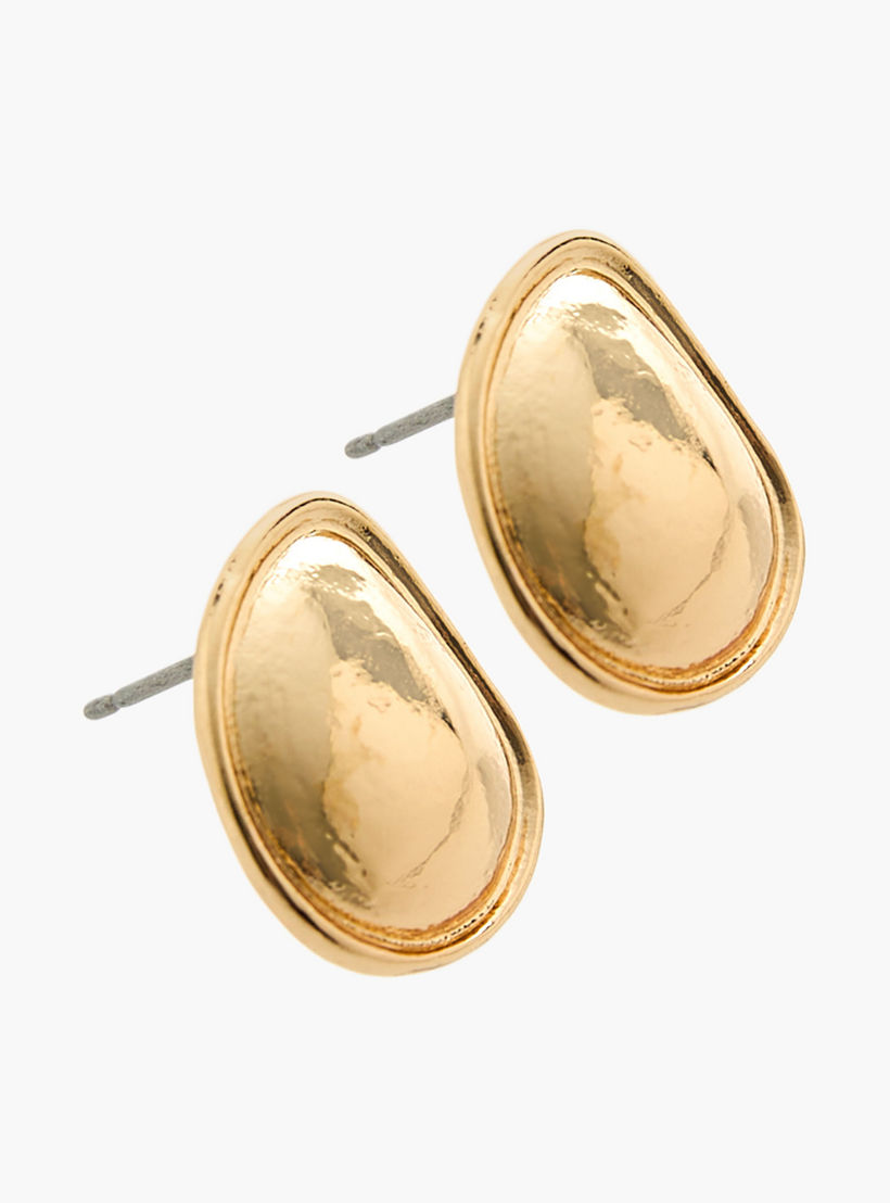 حلقان حجرية بلون ذهبي مع إغلاق كبس - طقم 3 أزواج-women-watchesandjewellery-jewellery-earrings-image-3