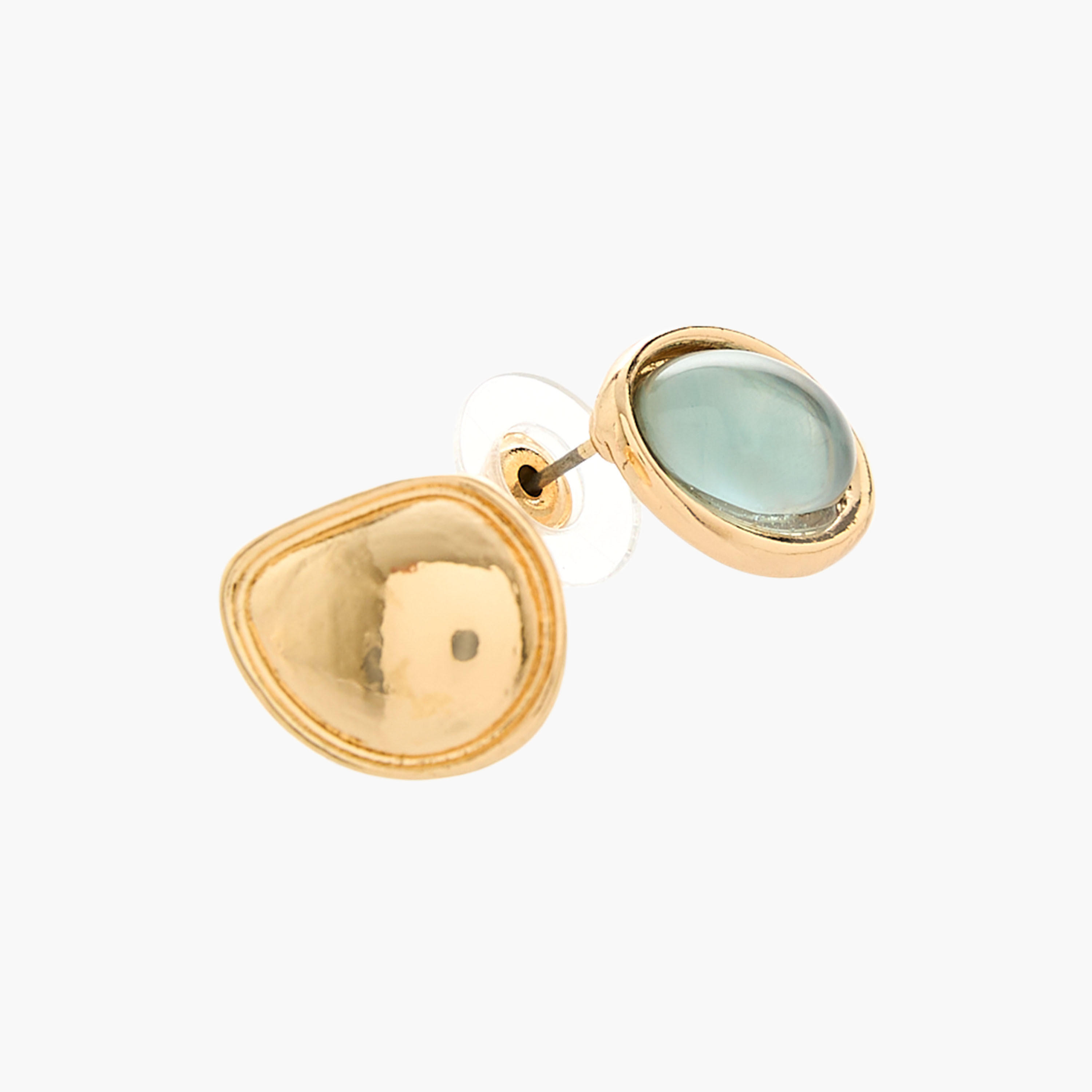 حلقان حجرية بلون ذهبي مع إغلاق كبس - طقم 3 أزواج-women-watchesandjewellery-jewellery-earrings-image-5