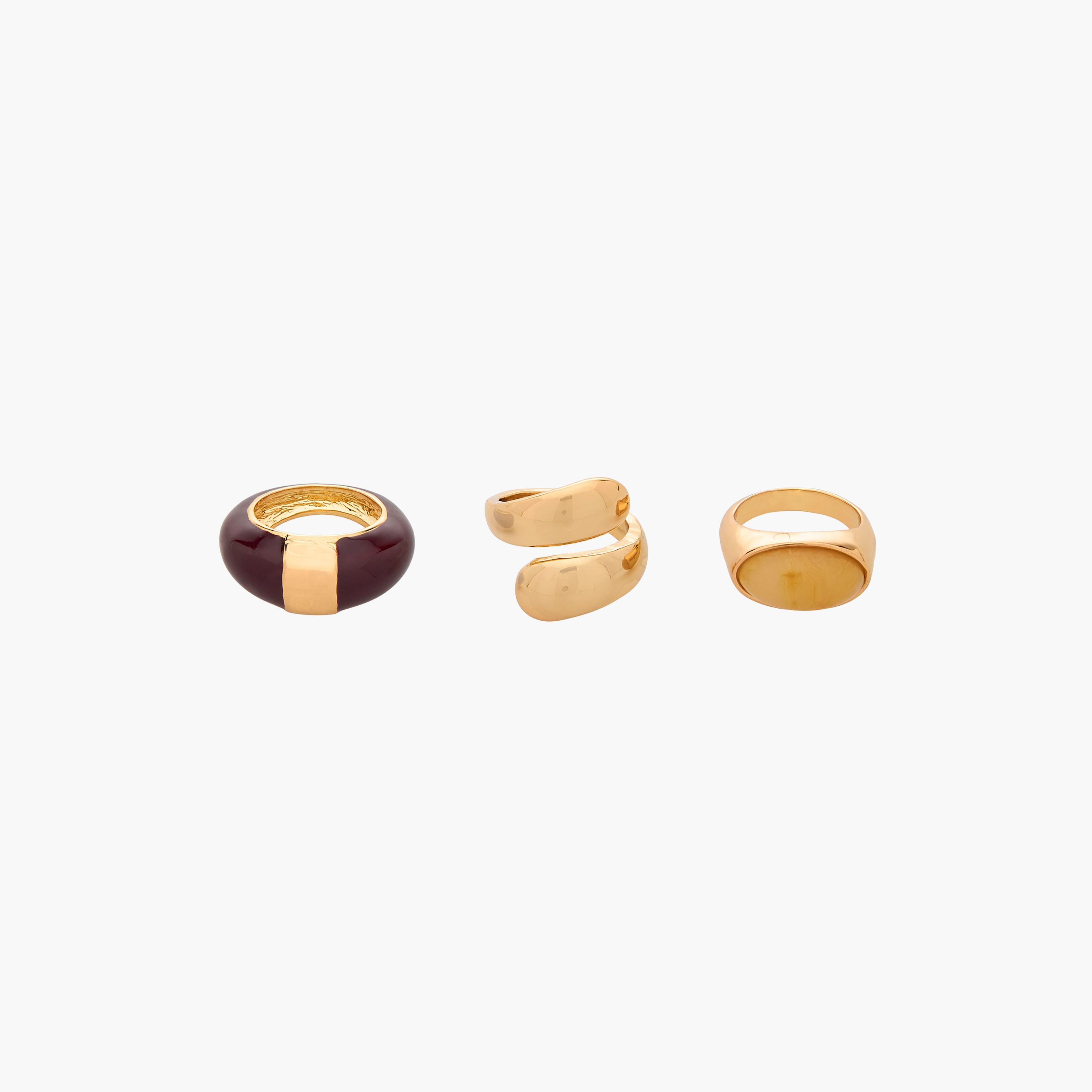 Set of 3 - Gold Tone Ring with Assorted Design-women-watchesandjewellery-jewellery-rings-image-2