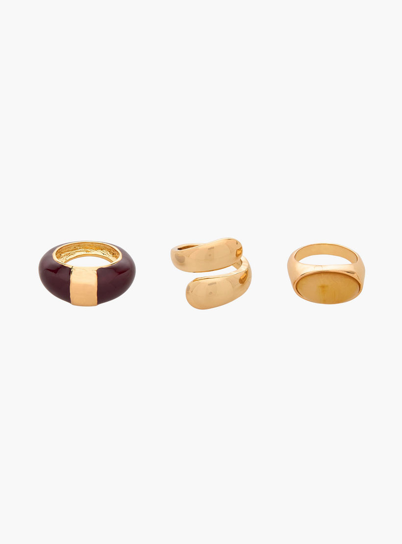 Set of 3 - Gold Tone Ring with Assorted Design-women-watchesandjewellery-jewellery-rings-image-2