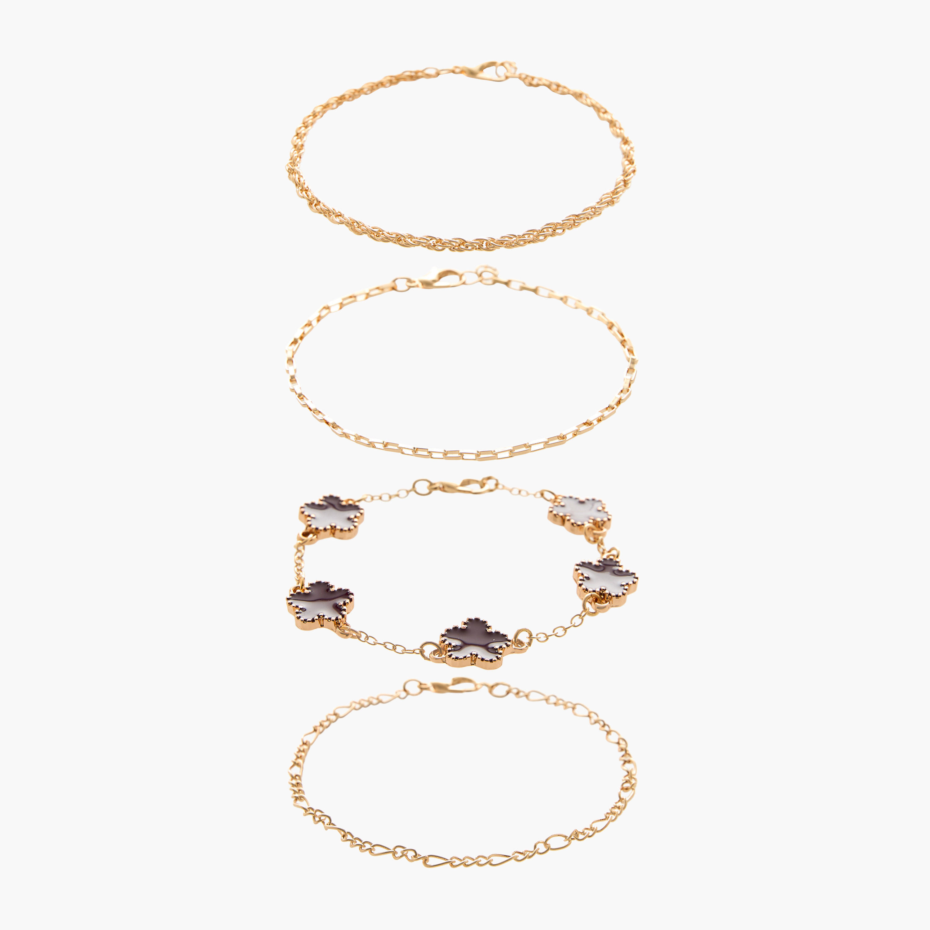 أساور مينا بلون ذهبي - عبوة 4 قطع-women-watchesandjewellery-jewellery-banglesandbracelets-image-1