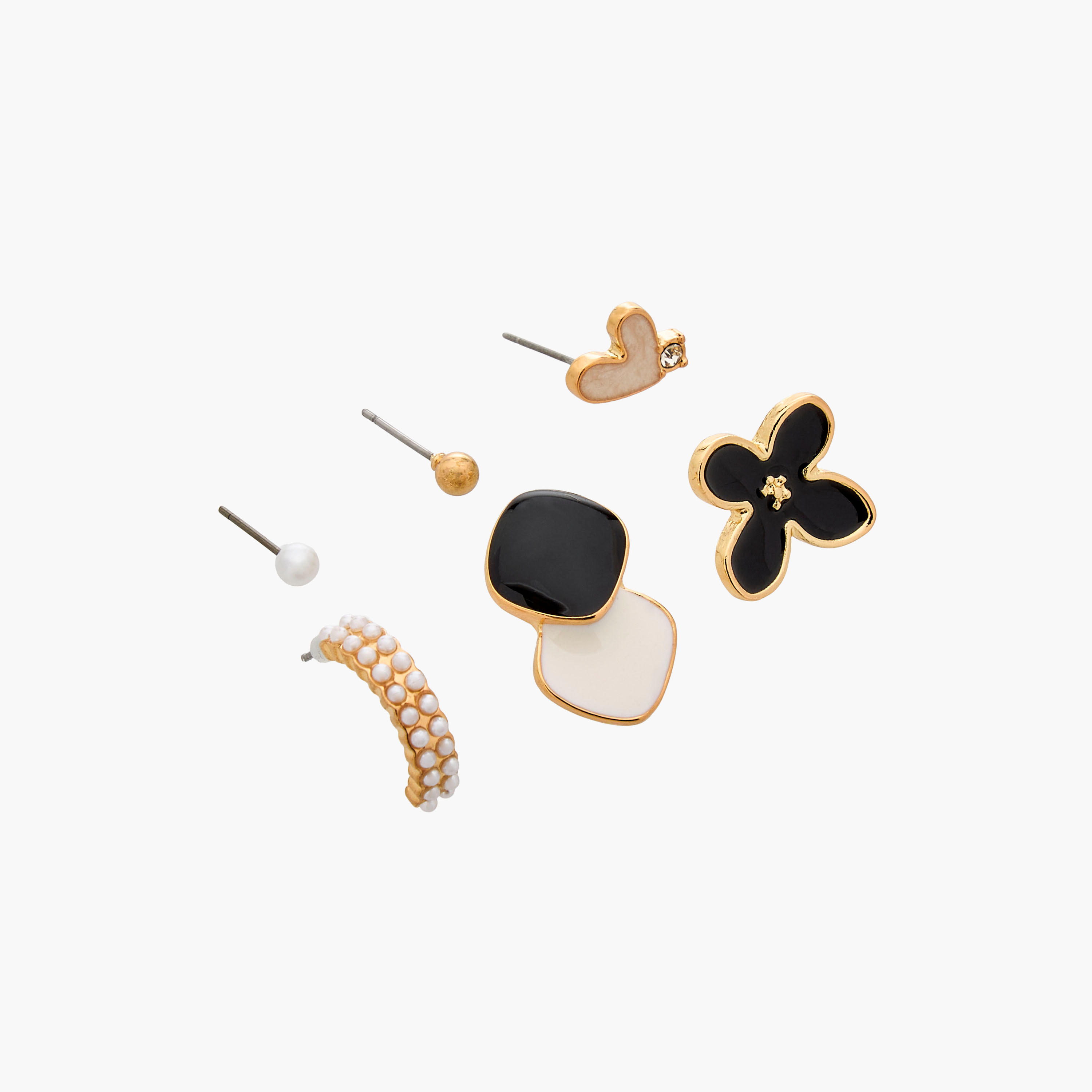 Pack of 6 Gold Tone Assorted Earrings with Pushback Closure-women-watchesandjewellery-jewellery-earrings-image-2