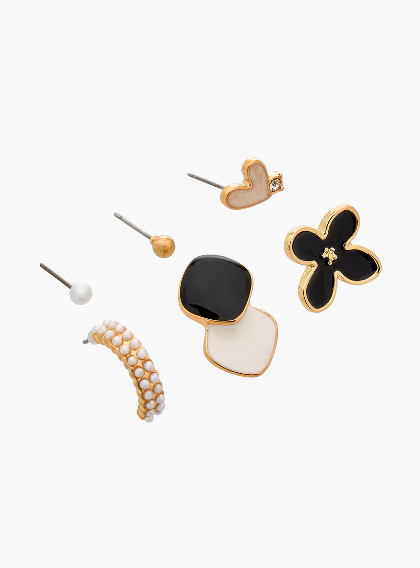 Pack of 6 Gold Tone Assorted Earrings with Pushback Closure-women-watchesandjewellery-jewellery-earrings-image-2