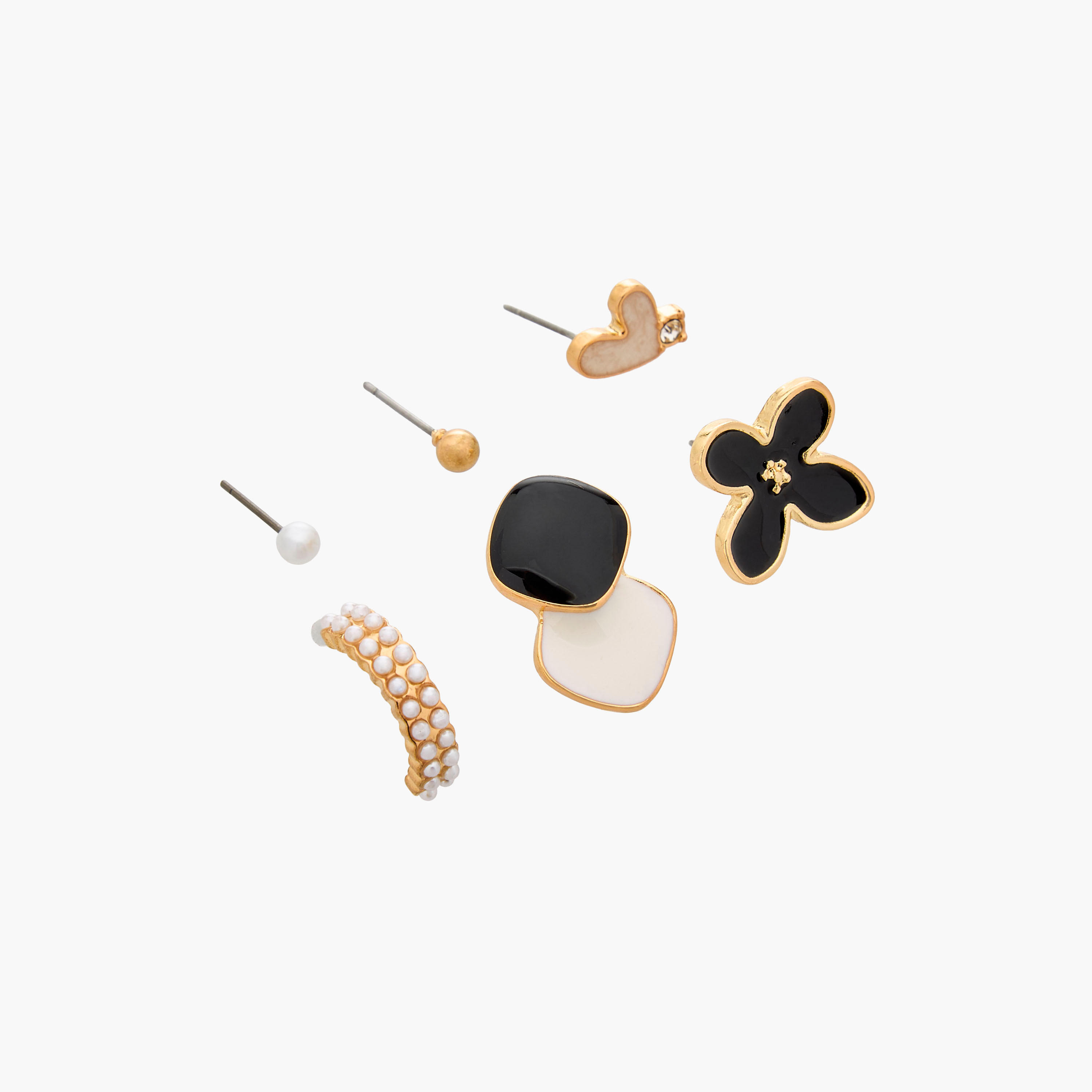 Pack of 6 Gold Tone Assorted Earrings with Pushback Closure-women-watchesandjewellery-jewellery-earrings-image-3