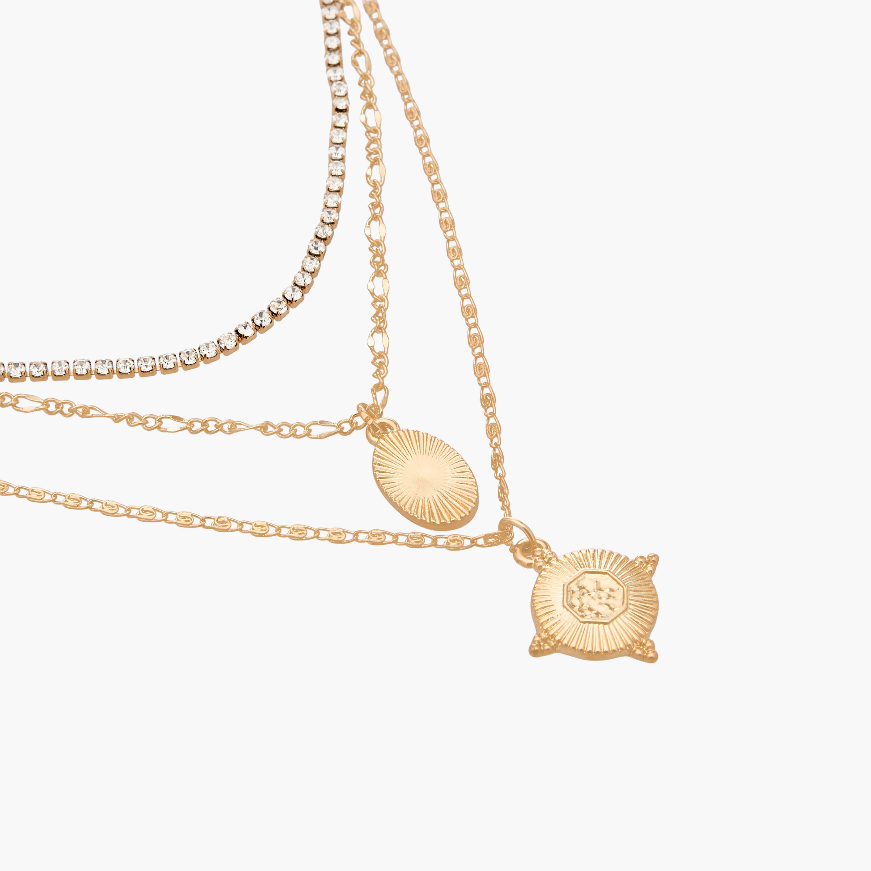 عقد ذهبي اللون بطبقات ودلايات وتزيينات-women-watchesandjewellery-jewellery-necklacesandpendants-image-4