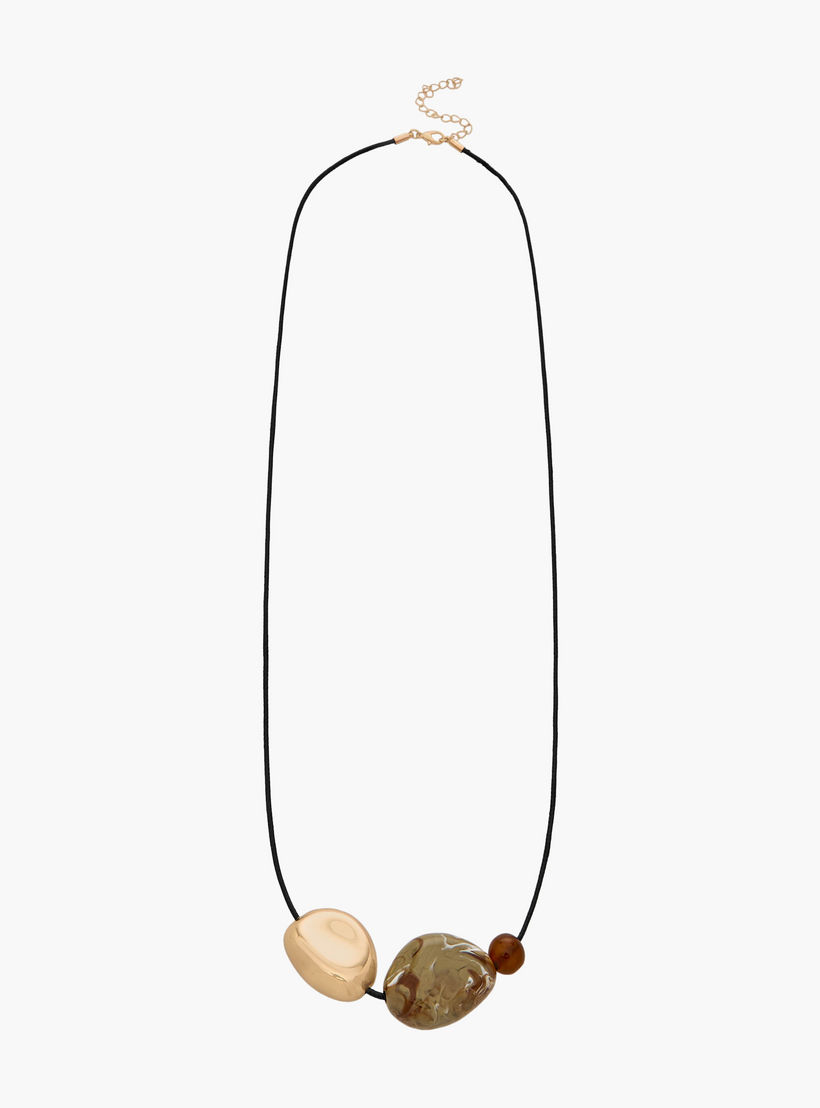 Corded Necklace with Resin Stone Pendant-women-watchesandjewellery-jewellery-necklacesandpendants-image-2