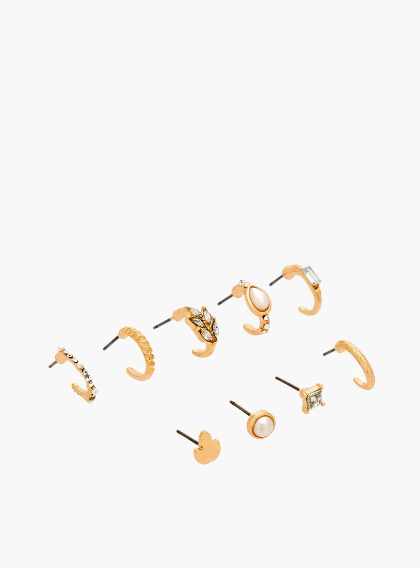 طقم حلقان ميتاليك بمكبس إغلاق خلفي 9 أزواج من جلو-women-watchesandjewellery-jewellery-earrings-image-6
