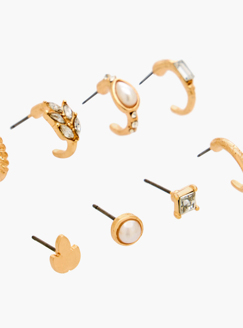 طقم حلقان ميتاليك بمكبس إغلاق خلفي 9 أزواج من جلو-women-watchesandjewellery-jewellery-earrings-image-7