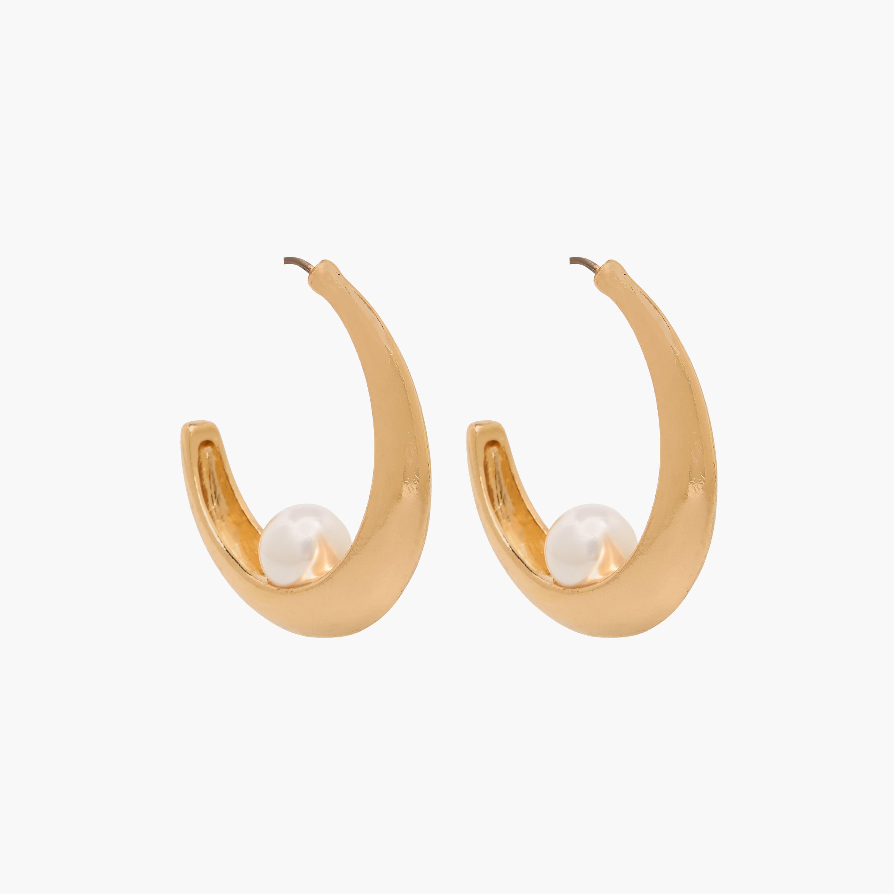 حلق طوق ميتاليك بمكبس إغلاق خلفي من جلو-women-watchesandjewellery-jewellery-earrings-image-2