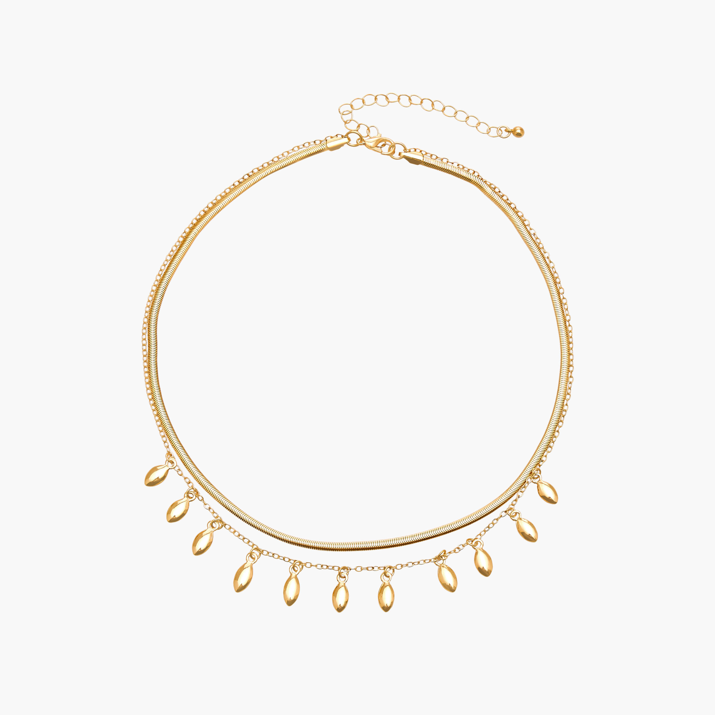 عقد ميتاليك متعدد الطبقات بدلايات دمعة من جلو-women-watchesandjewellery-jewellery-necklacesandpendants-image-1
