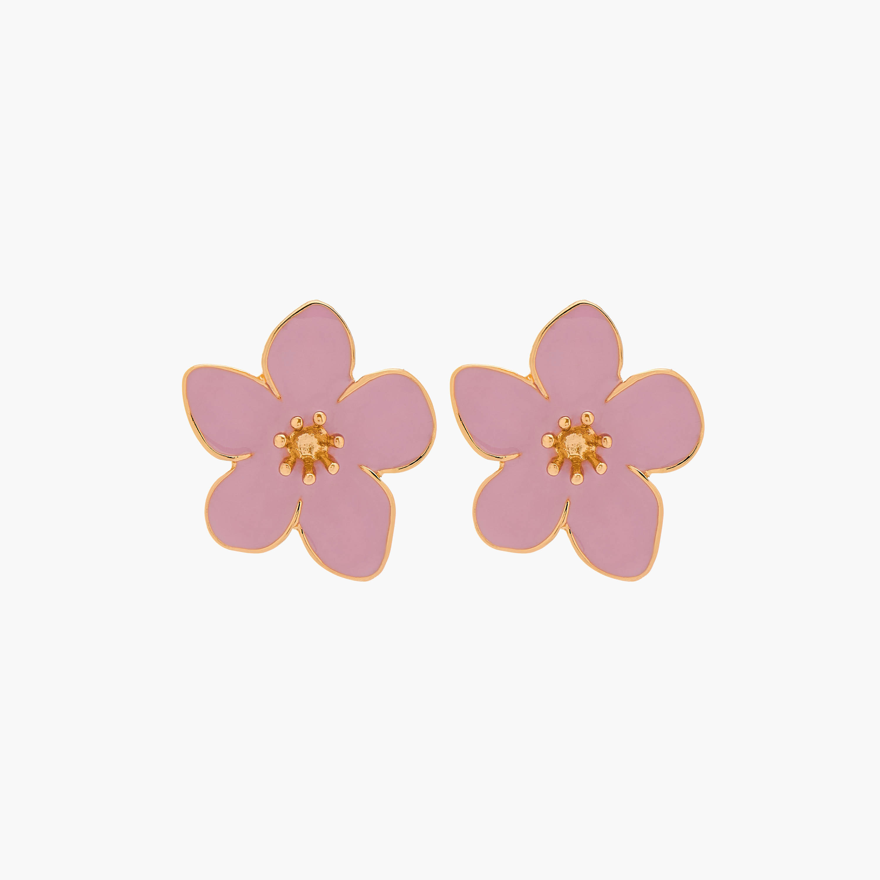 حلقان دبوس بلون ذهبي وتصميم أزهار ومكبس إغلاق خلفي من جلو-women-watchesandjewellery-jewellery-earrings-image-1