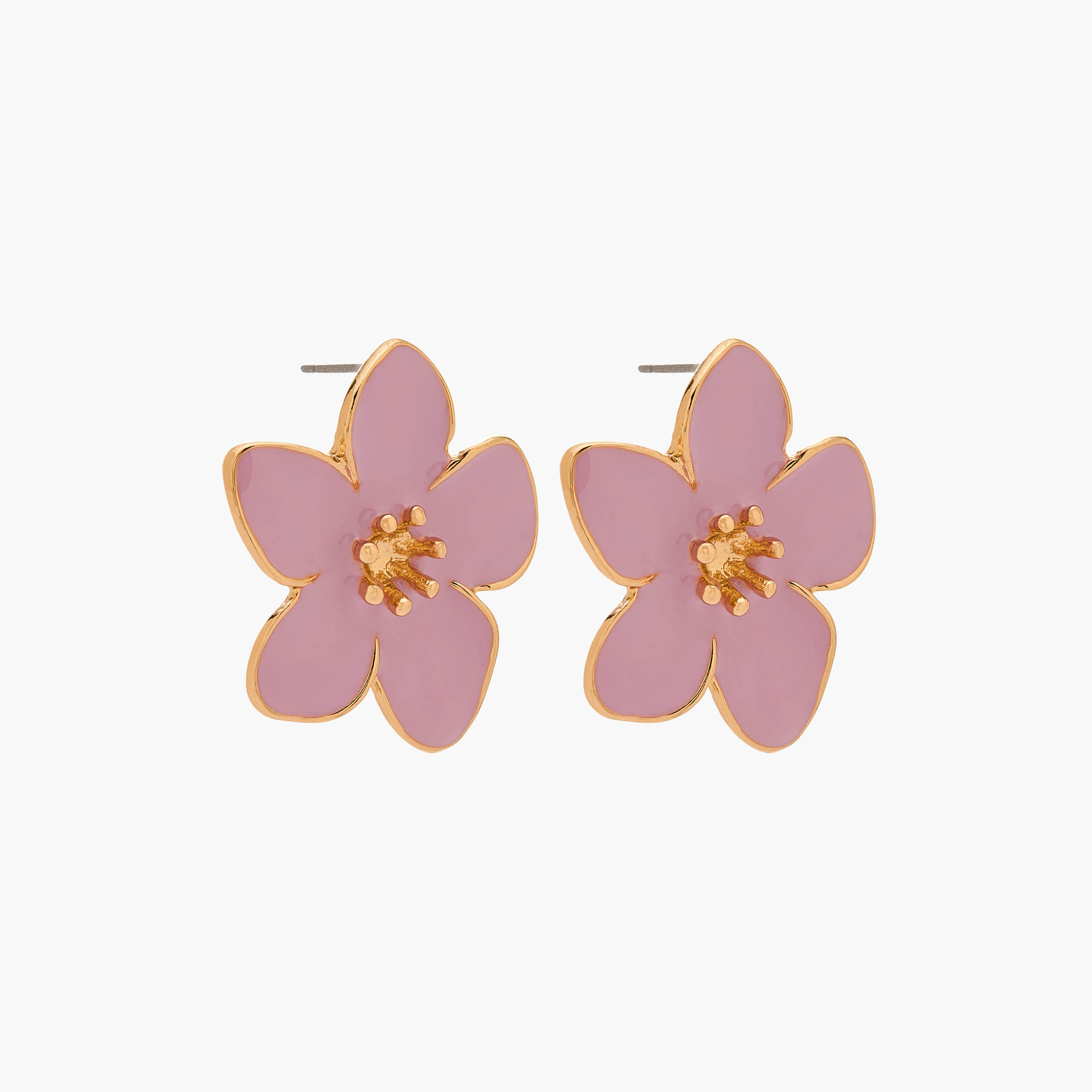 حلقان دبوس بلون ذهبي وتصميم أزهار ومكبس إغلاق خلفي من جلو-women-watchesandjewellery-jewellery-earrings-image-2