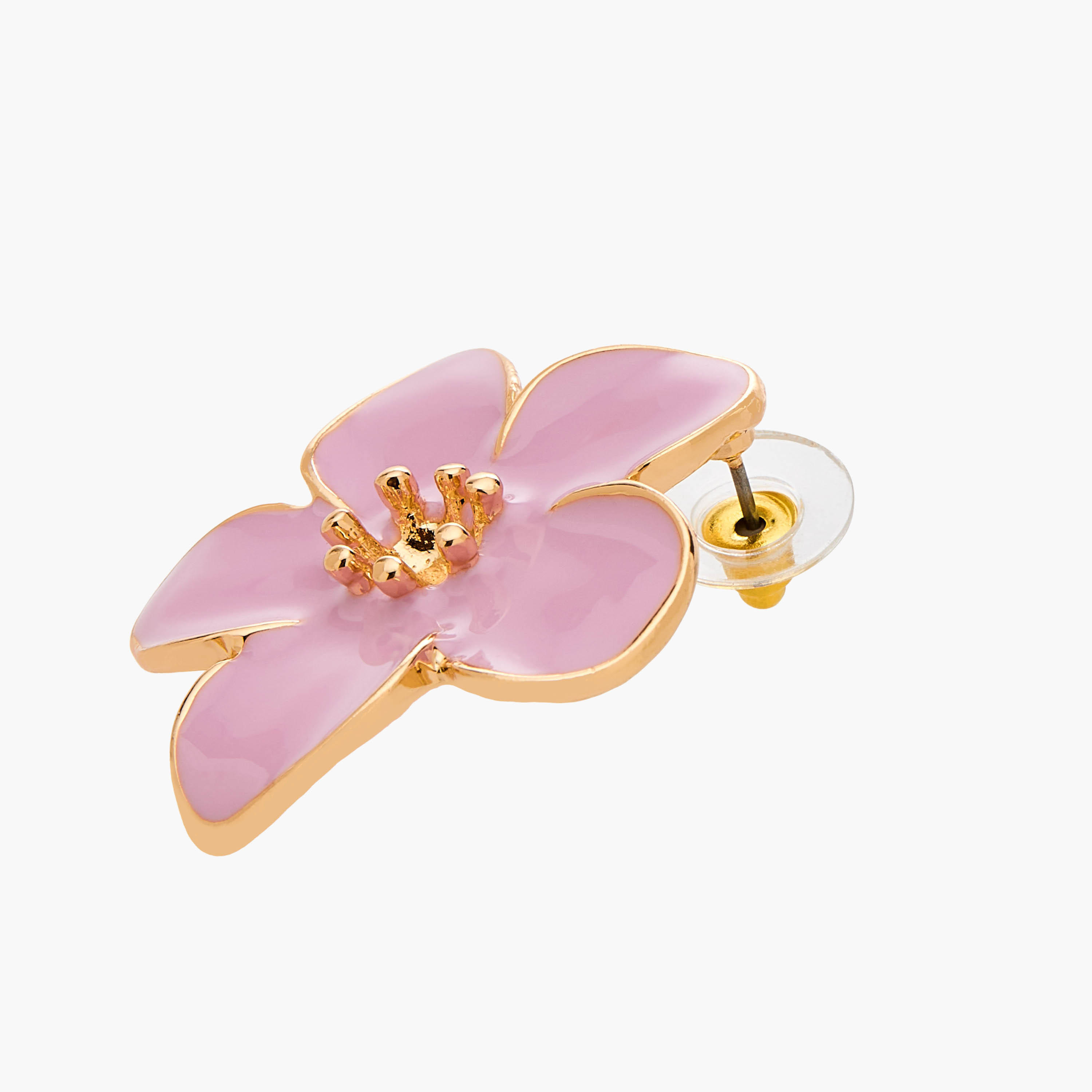 حلقان دبوس بلون ذهبي وتصميم أزهار ومكبس إغلاق خلفي من جلو-women-watchesandjewellery-jewellery-earrings-image-4