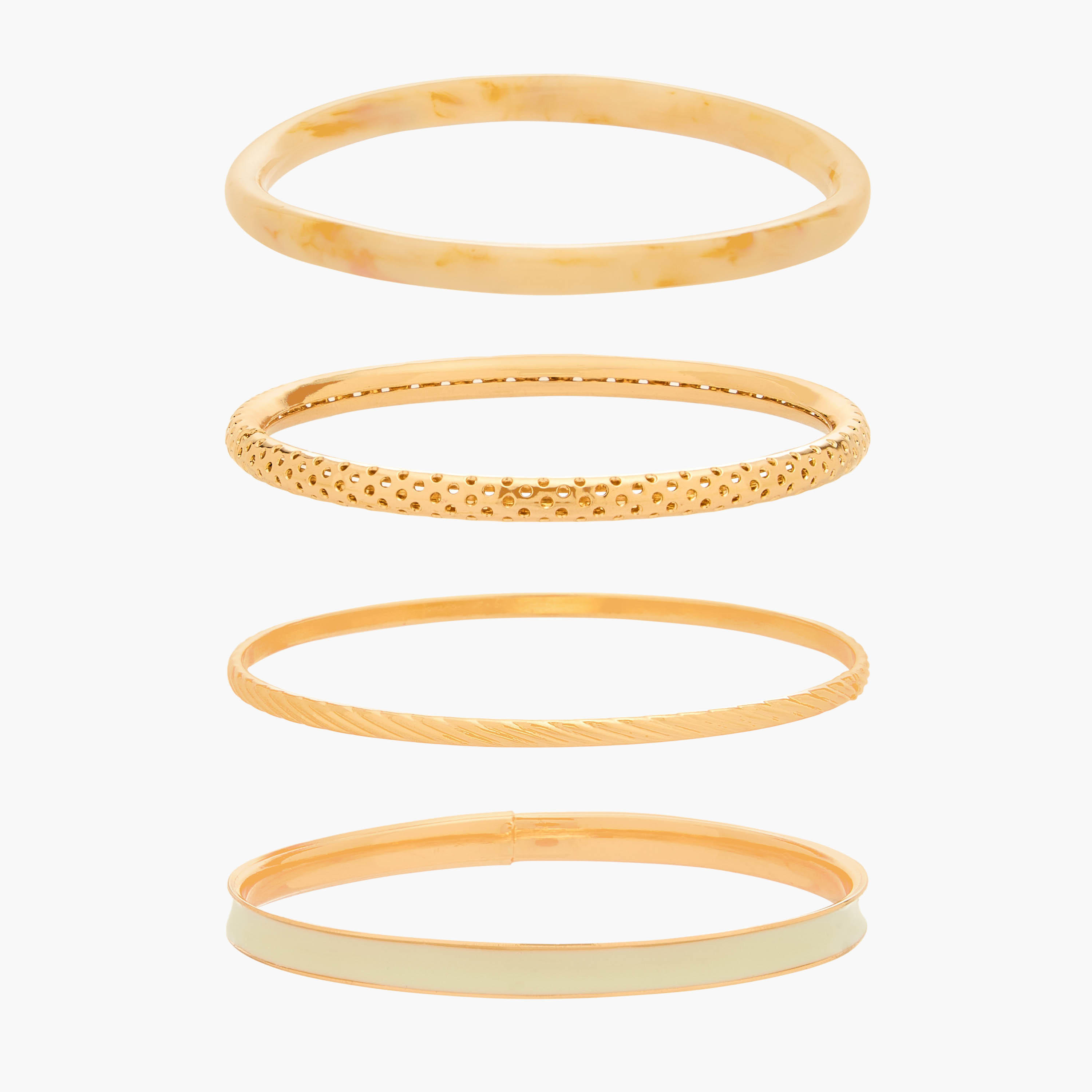 أساور متنوعة بلون ذهبي من جلو - عبوة 4 قطع-women-watchesandjewellery-jewellery-banglesandbracelets-image-1