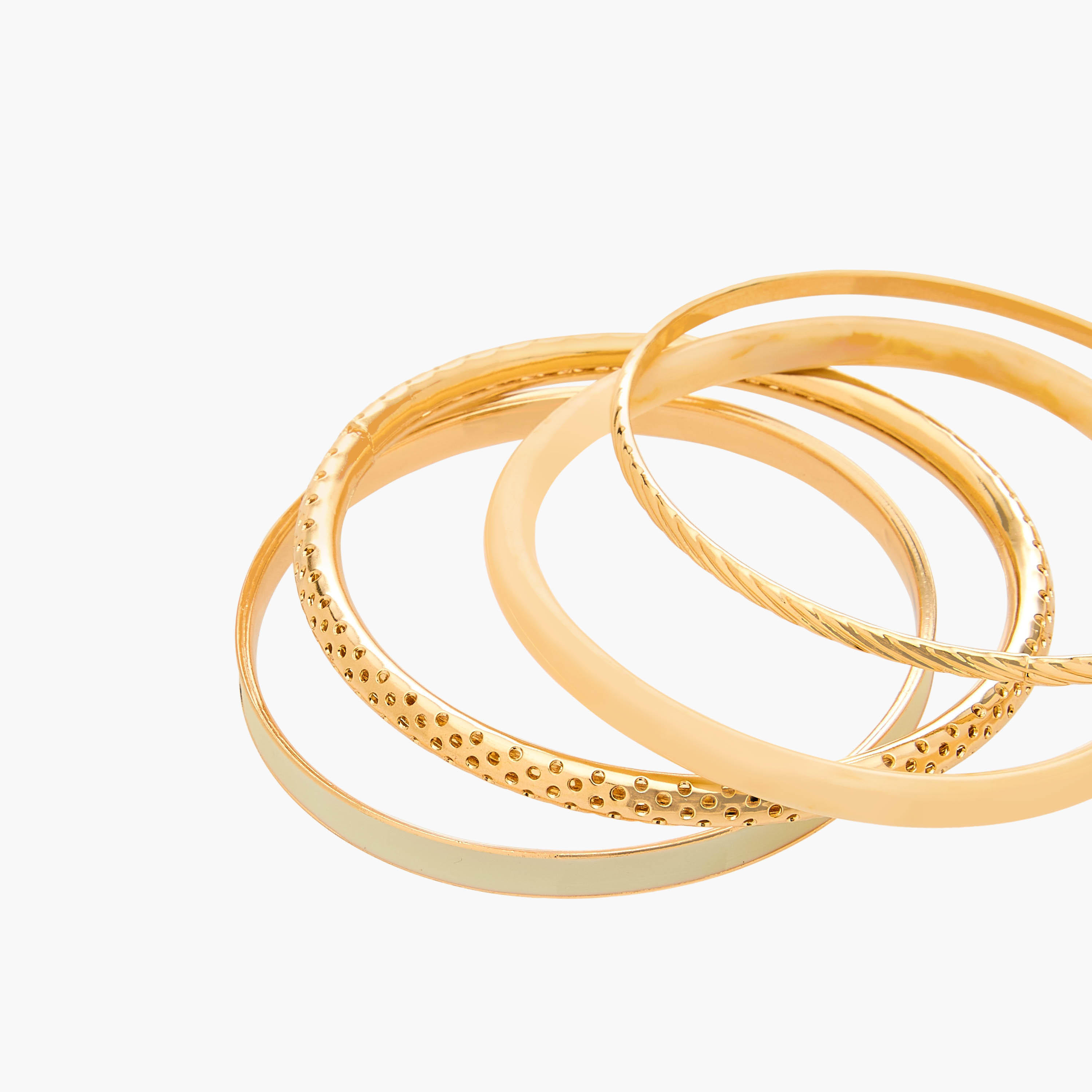 أساور متنوعة بلون ذهبي من جلو - عبوة 4 قطع-women-watchesandjewellery-jewellery-banglesandbracelets-image-7