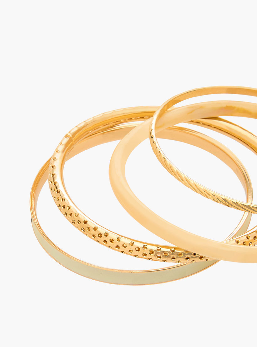 أساور متنوعة بلون ذهبي من جلو - عبوة 4 قطع-women-watchesandjewellery-jewellery-banglesandbracelets-image-7