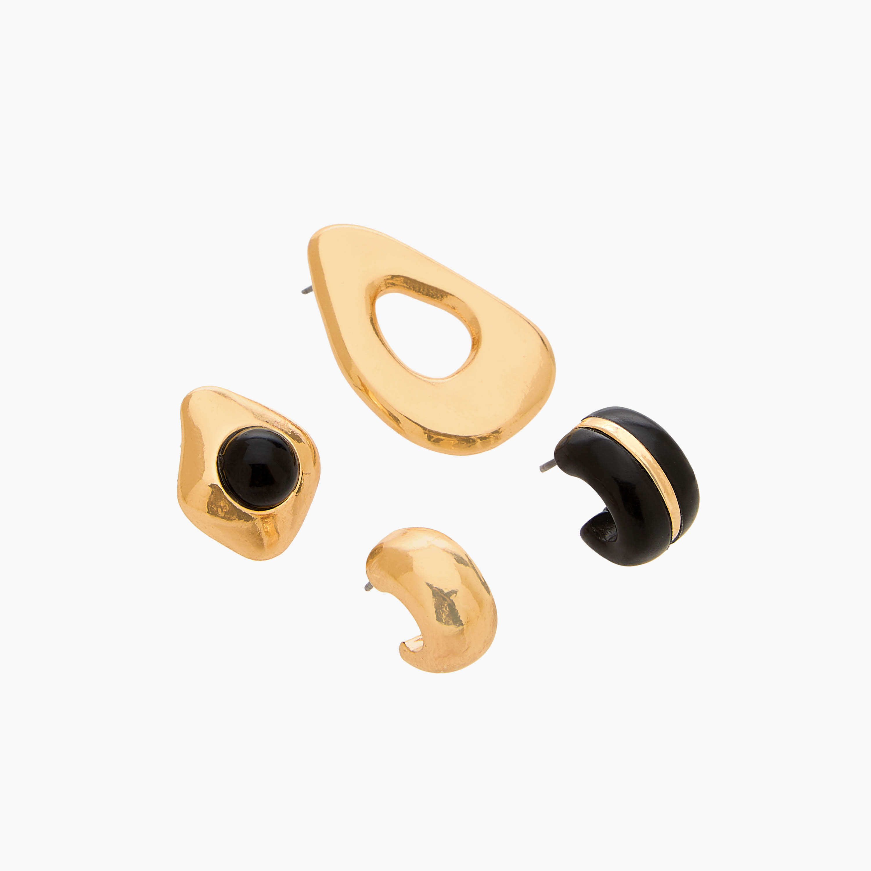 حلقان طوق ريزين بمكبس إغلاق خلفي - عبوة 4 قطع-women-watchesandjewellery-jewellery-earrings-image-2