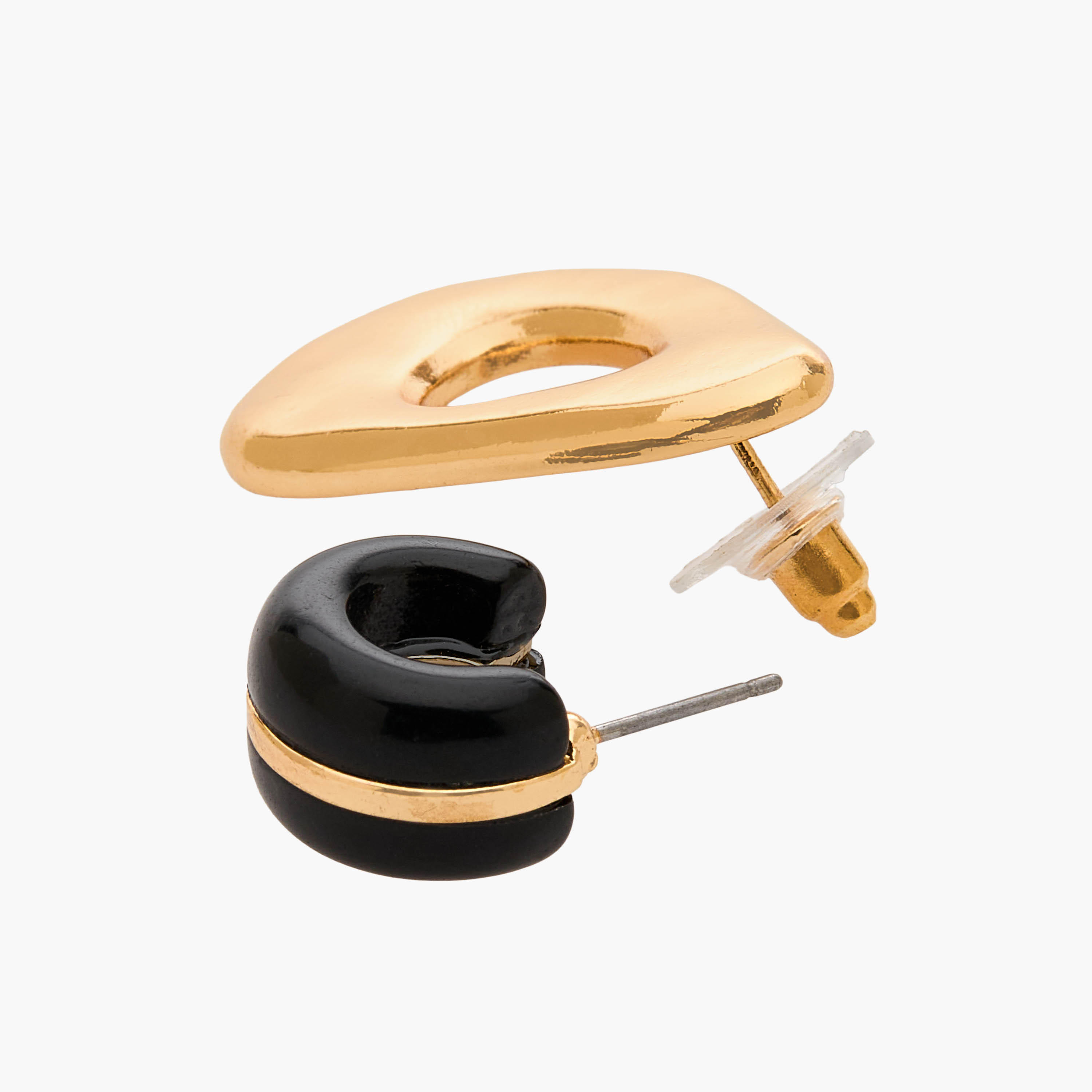 حلقان طوق ريزين بمكبس إغلاق خلفي - عبوة 4 قطع-women-watchesandjewellery-jewellery-earrings-image-4