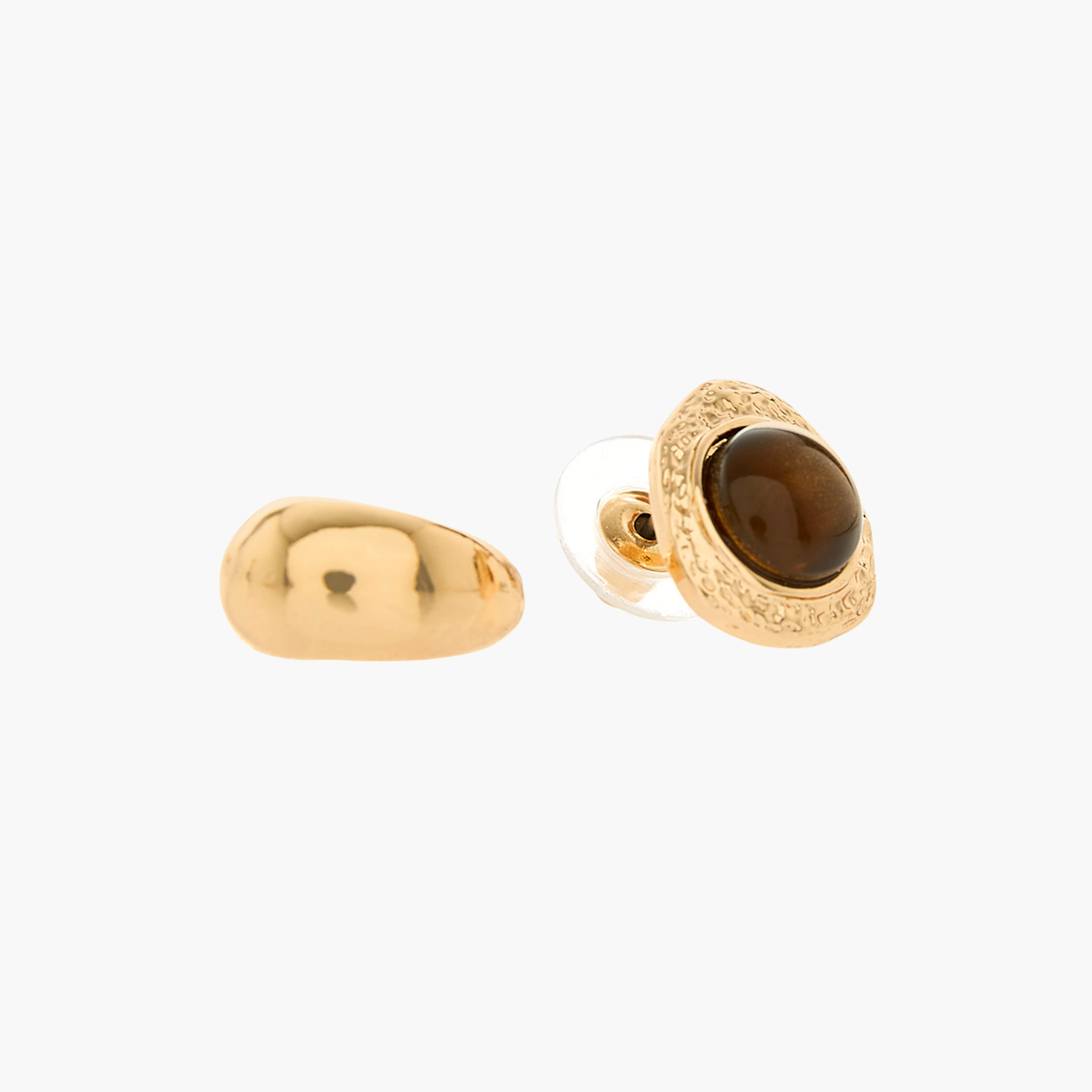 حلقان ستود وحلقية بلون ذهبي مع إغلاق كبس - طقم 6 أزواج-women-watchesandjewellery-jewellery-earrings-image-3