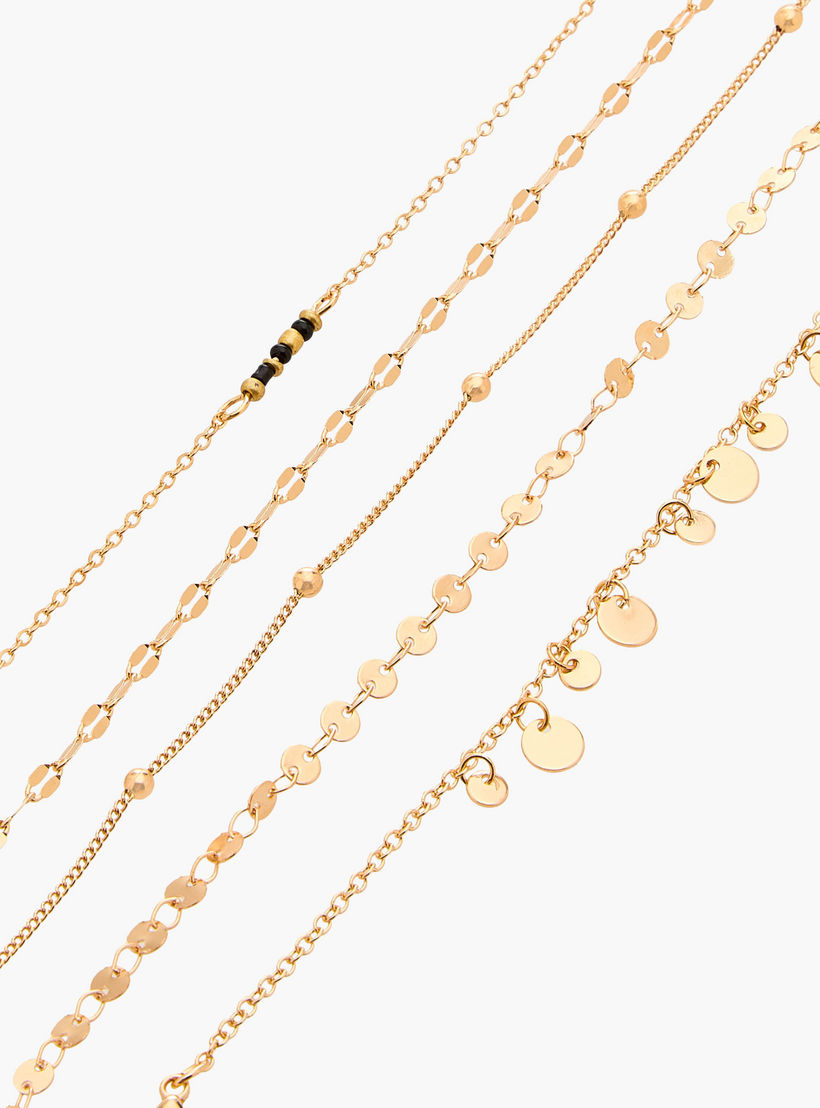طقم أساور مرصعة بالخرز بلون ذهبي 5 قطع من جلو-women-watchesandjewellery-jewellery-banglesandbracelets-image-13