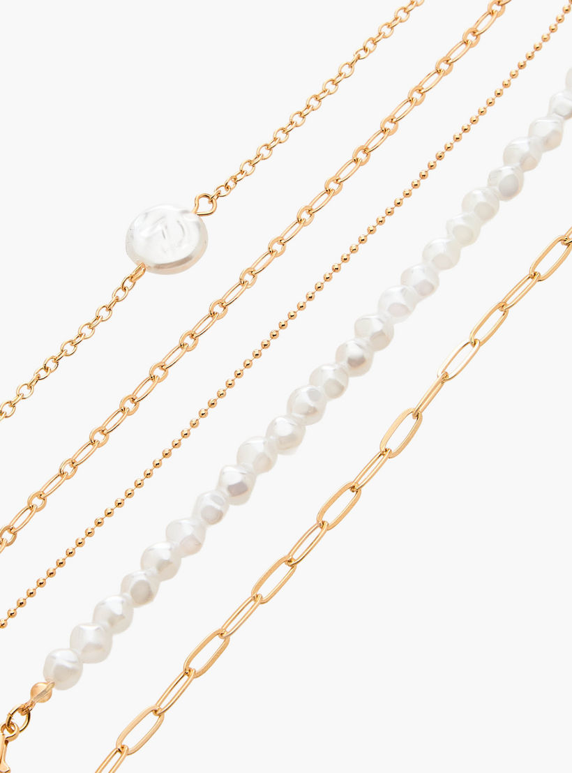 Gloo Pack of 5 Gold Tone Beaded Bracelet-women-watchesandjewellery-jewellery-banglesandbracelets-image-13
