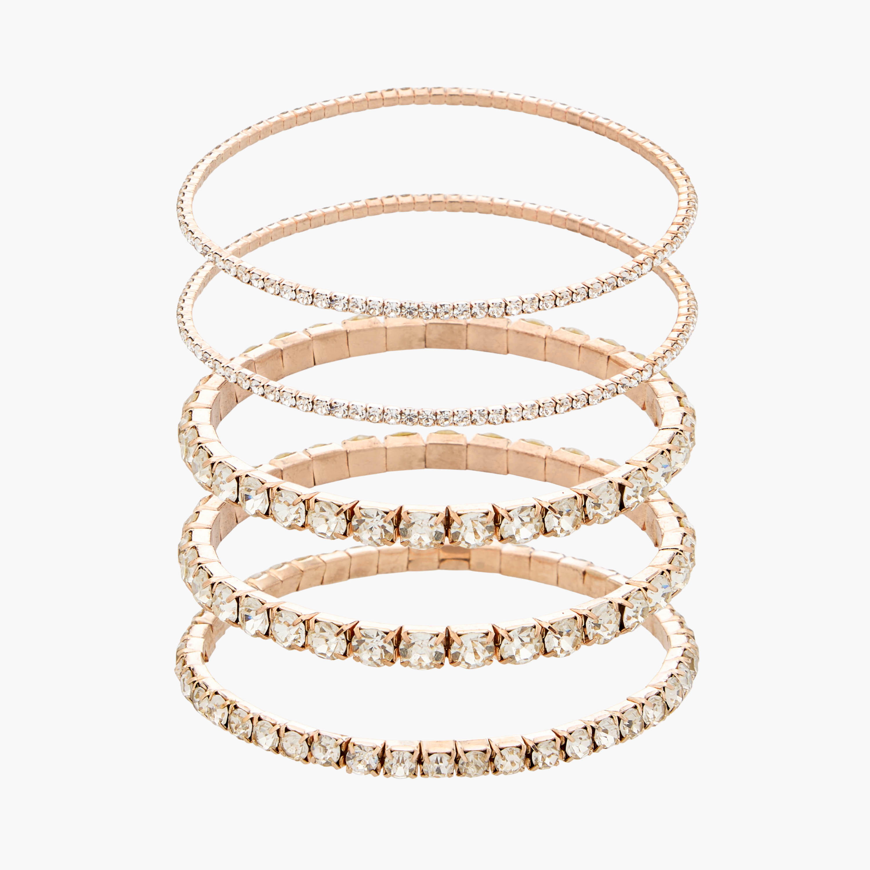 Pack of 5 Metallic Stone Embellished Bracelet-women-watchesandjewellery-jewellery-banglesandbracelets-image-1
