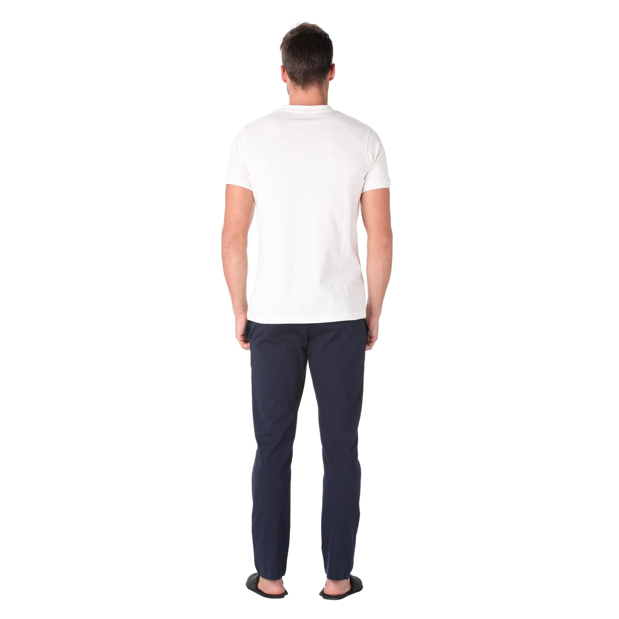 Solid Colour T-shirt and Pants Set-men-clothing-nightwear-sets-image-2