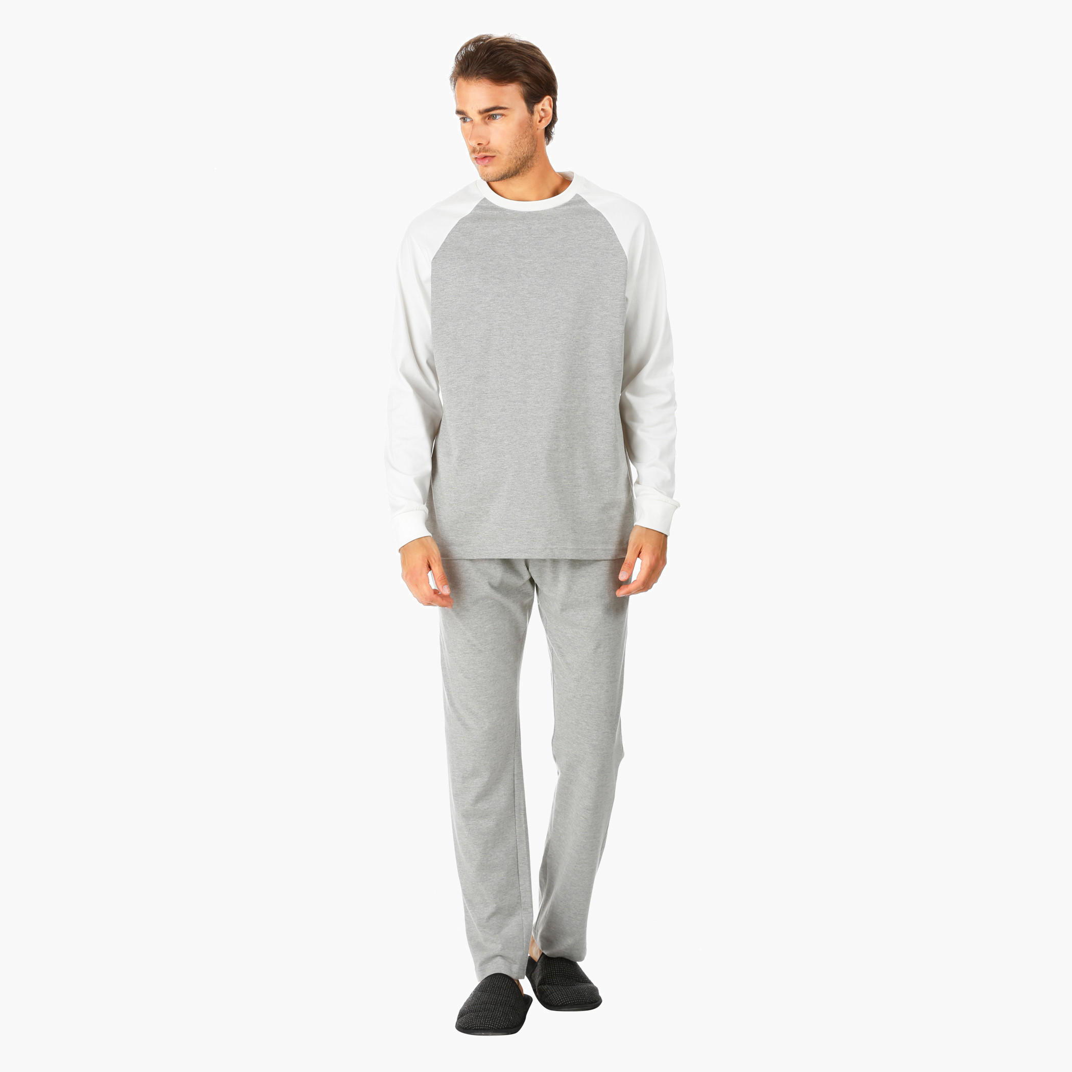 Melange Lounge Pants and T-shirt Set-men-clothing-nightwear-sets-image-1