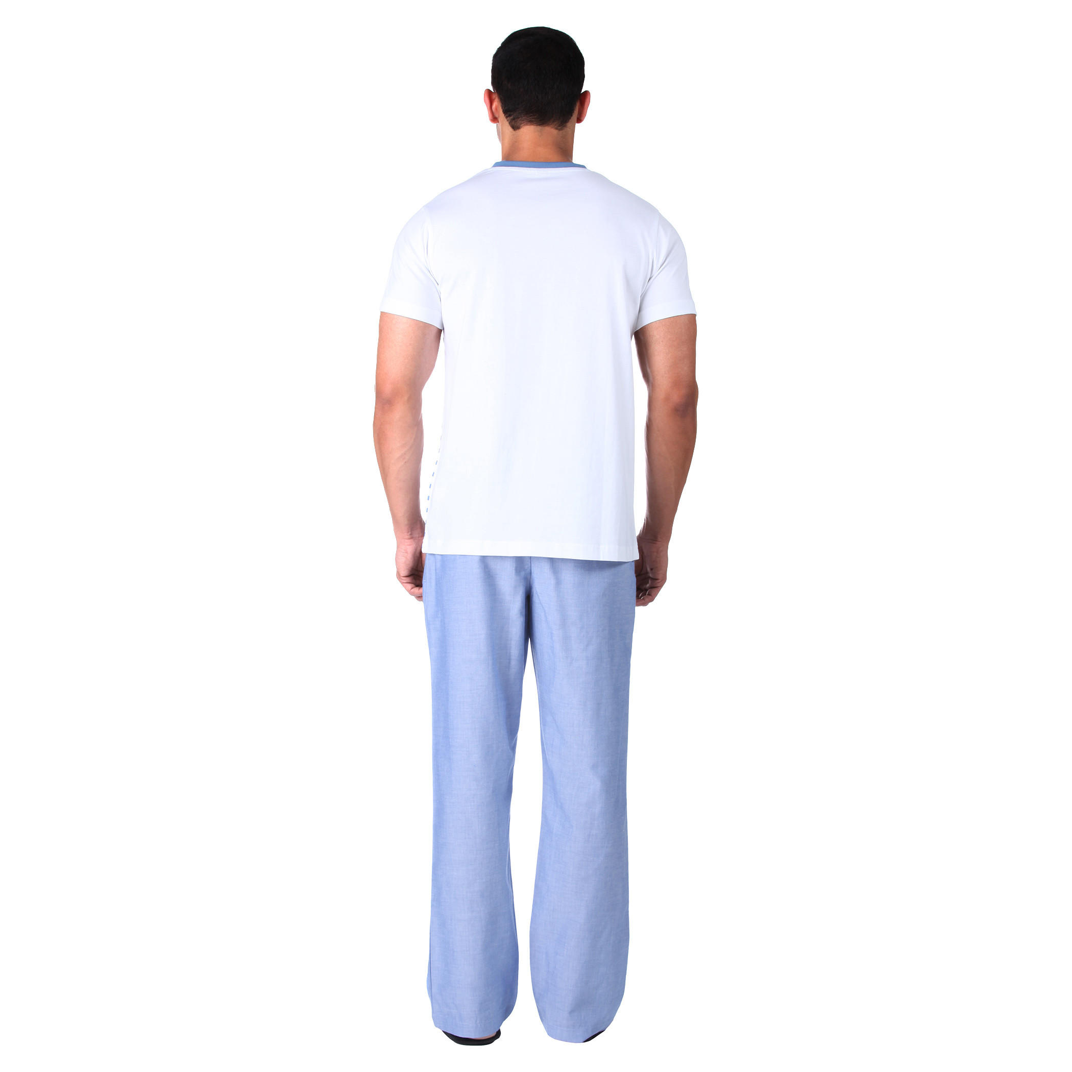 Dual-tone T-shirt and Pants Set-men-clothing-nightwear-sets-image-2