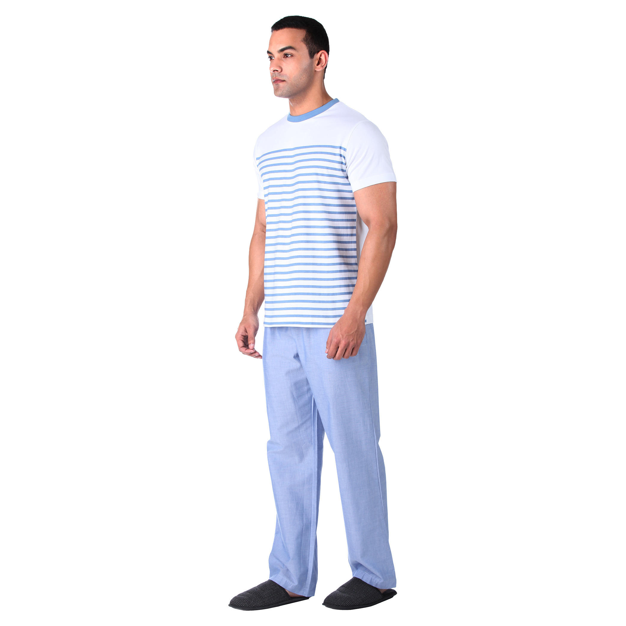 Dual-tone T-shirt and Pants Set-men-clothing-nightwear-sets-image-3