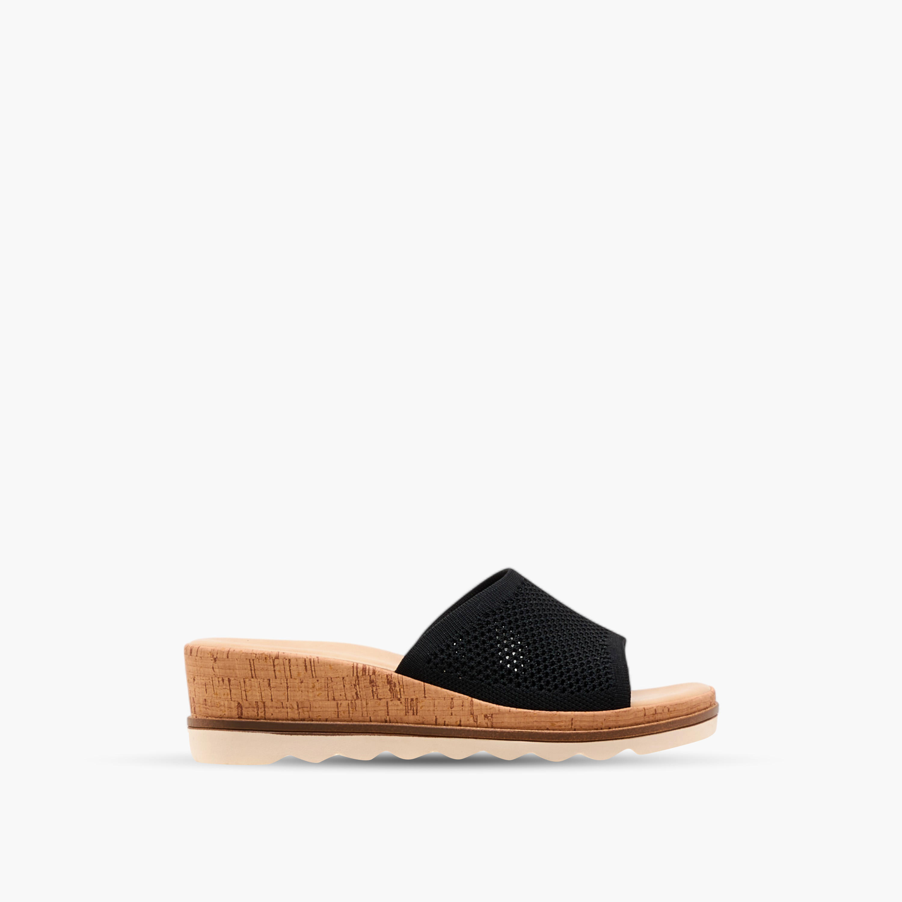 Le Confort Flyknit Textured Slip-On Comfort Sandals with Wedge Heels-women-shoes-sandals-heeled-image-3