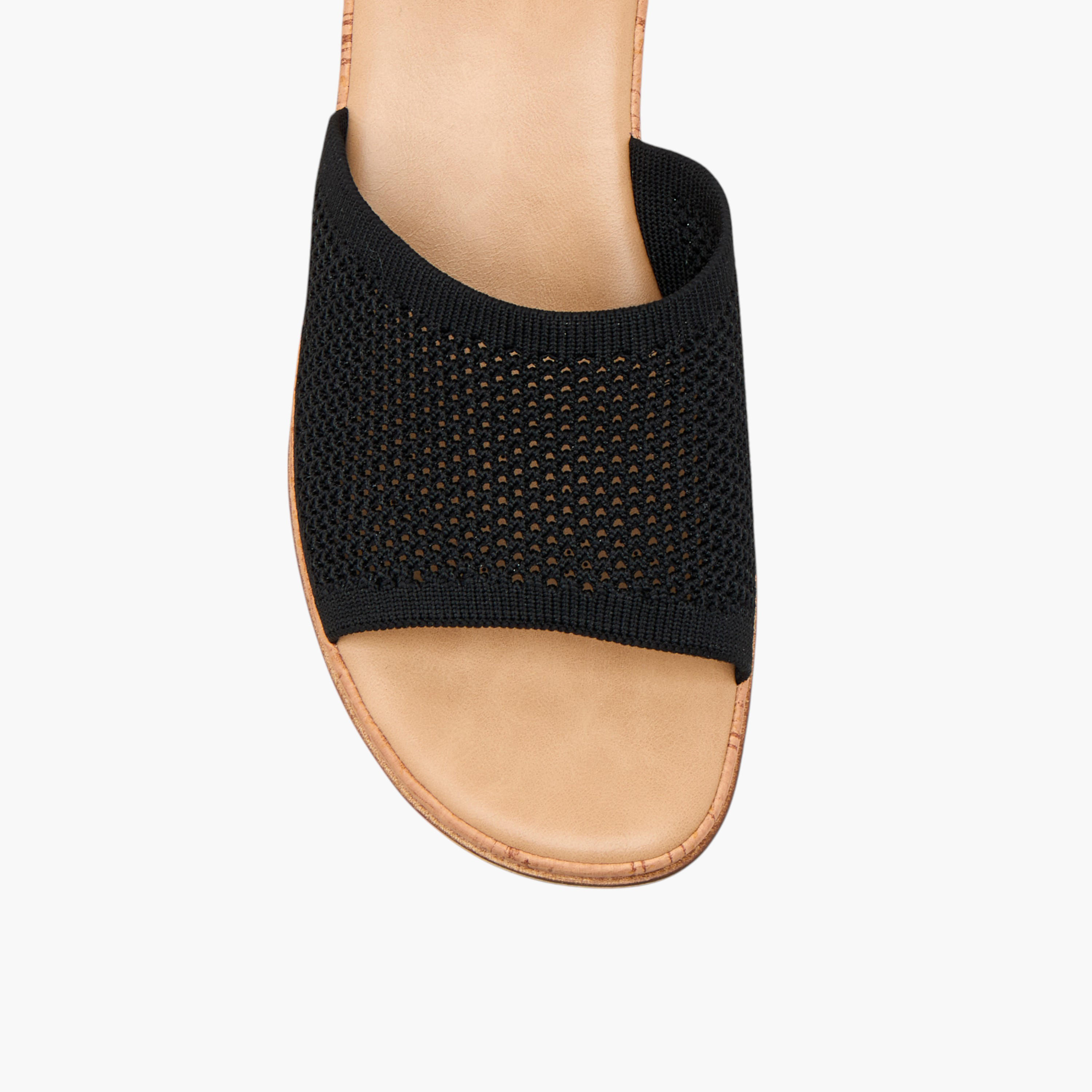 Le Confort Flyknit Textured Slip-On Comfort Sandals with Wedge Heels-women-shoes-sandals-heeled-image-4