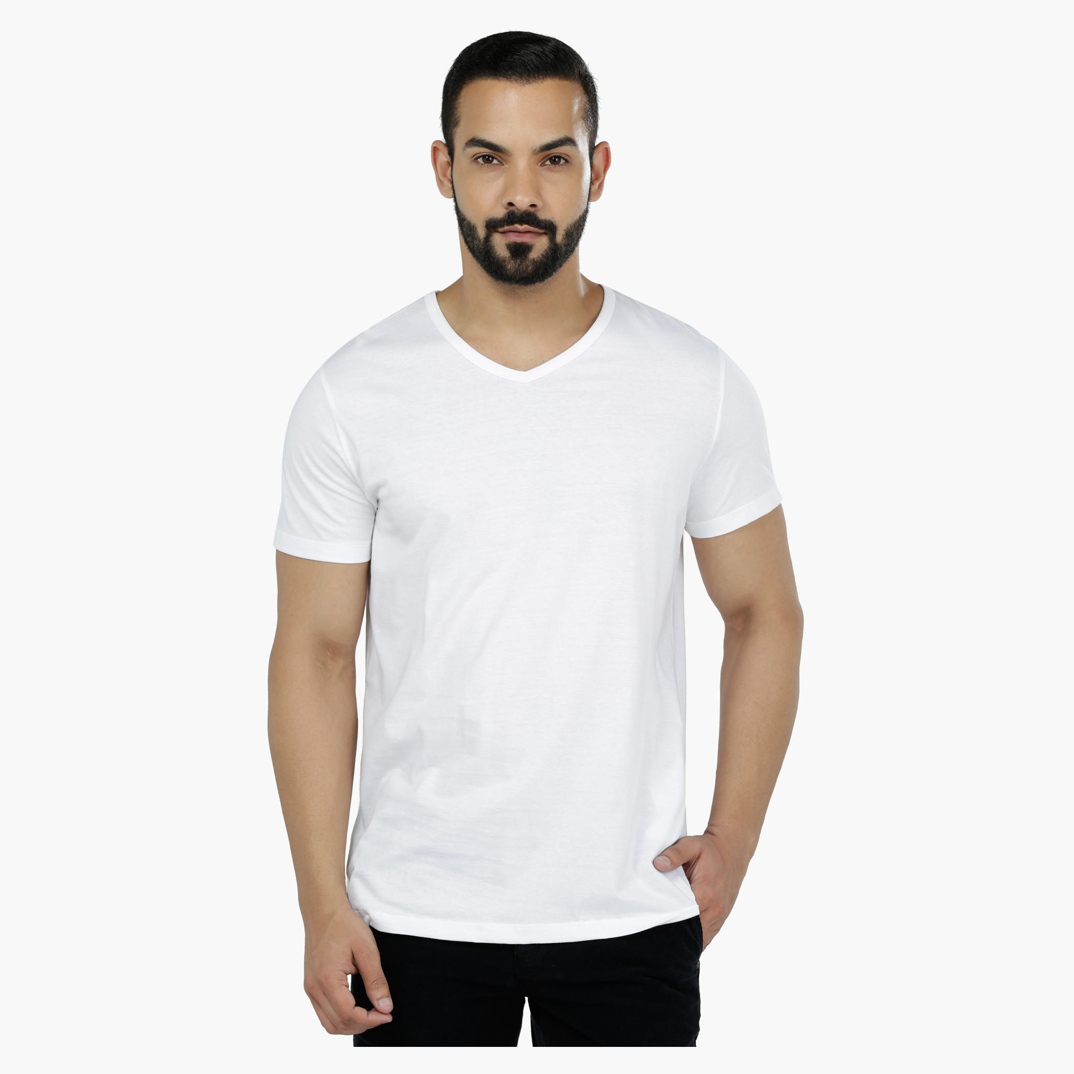 V-Neck Short Sleeves Cotton Vest - Set of 2-men-clothing-tshirtsandpolos-vests-image-1