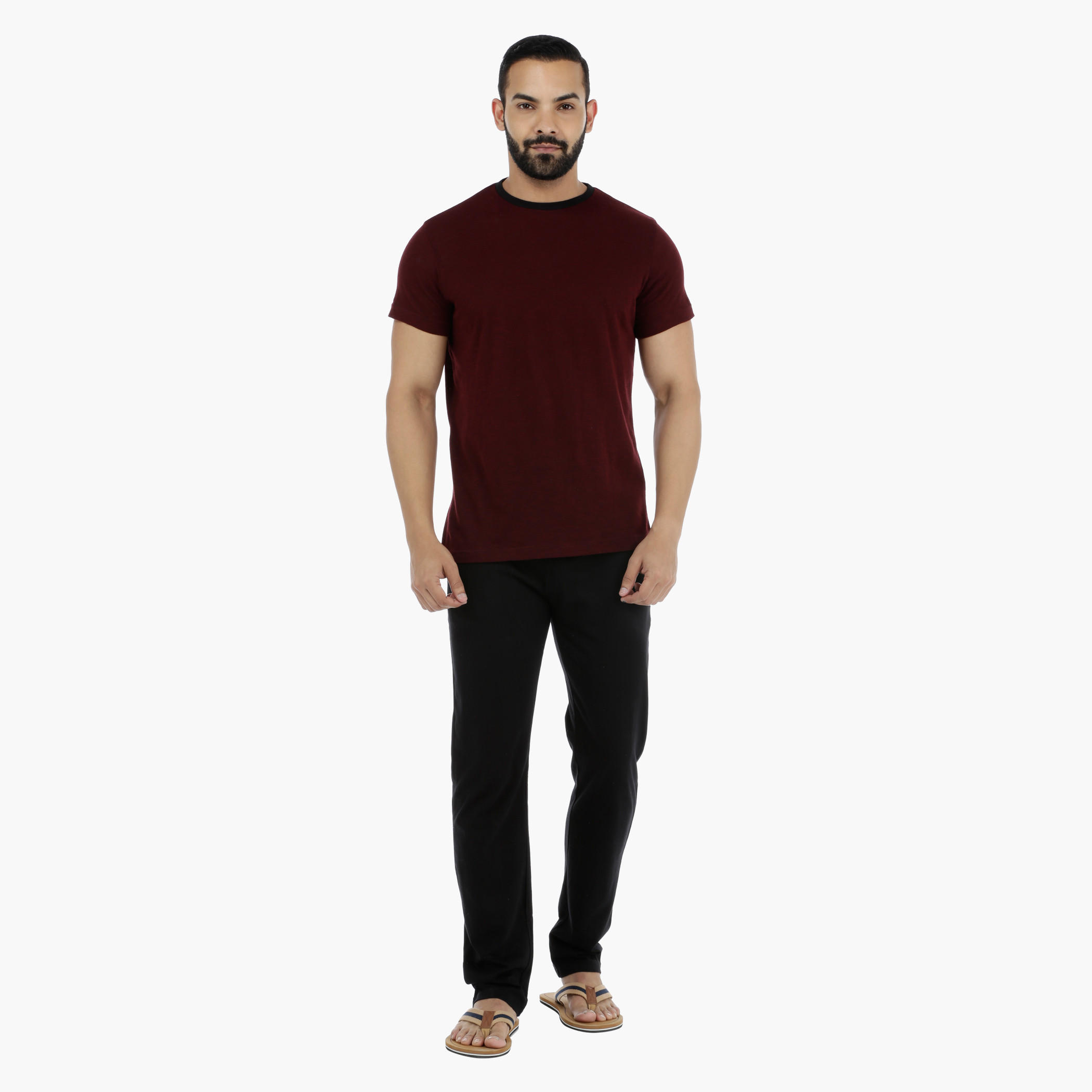 Short Sleeves T-Shirt and Pants Set-men-clothing-nightwear-sets-image-1