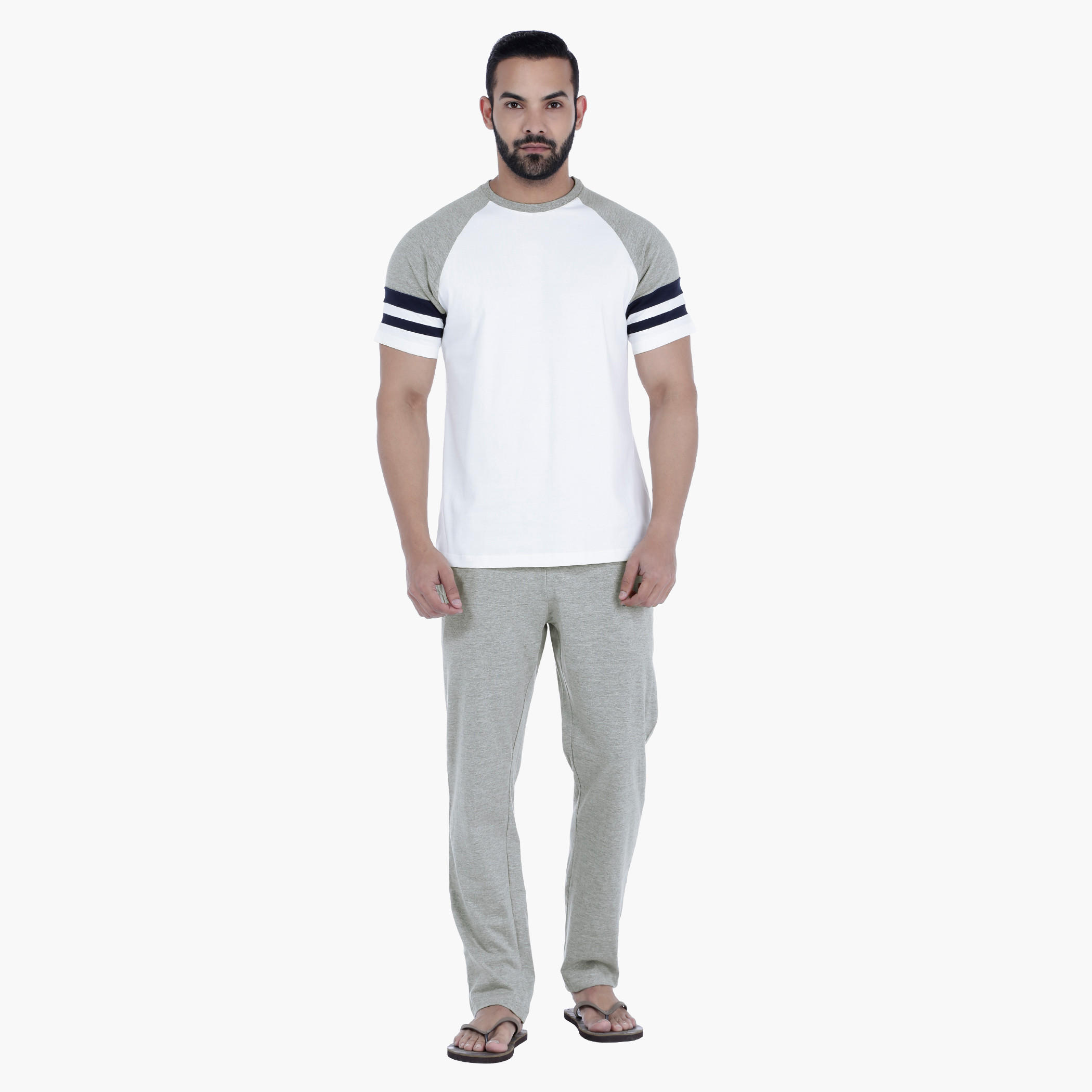 Short Sleeves T-Shirt and Pants Set-men-clothing-nightwear-sets-image-1