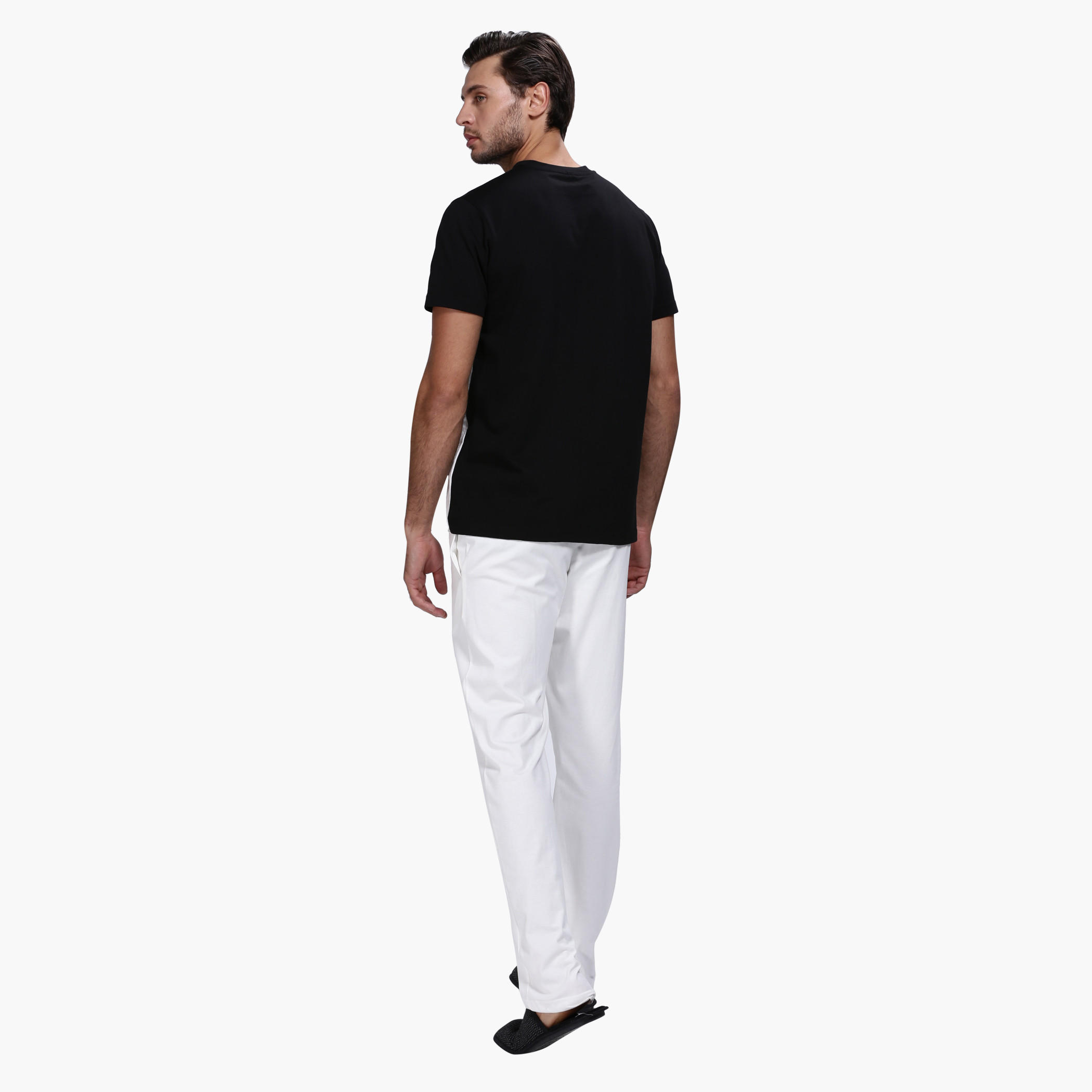 Crew Neck T-Shirt and Pants Set in Slim Fit-men-clothing-nightwear-sets-image-2