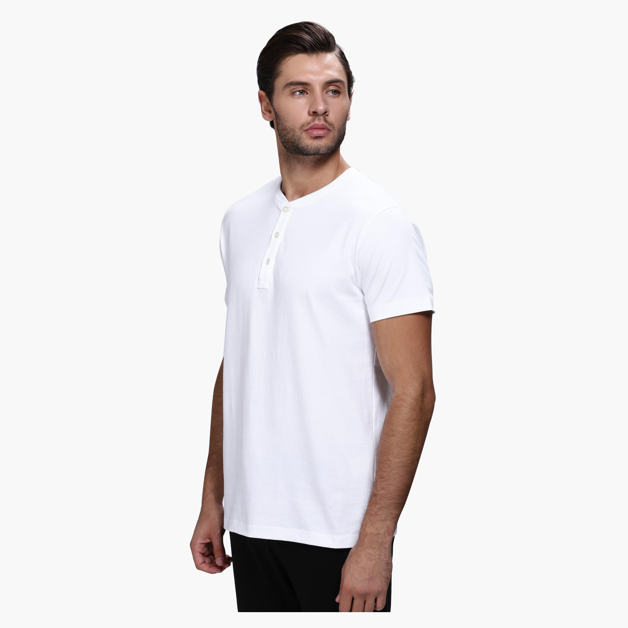 Henley Neck T-Shirt and Pants Set in Slim Fit-men-clothing-nightwear-sets-image-4