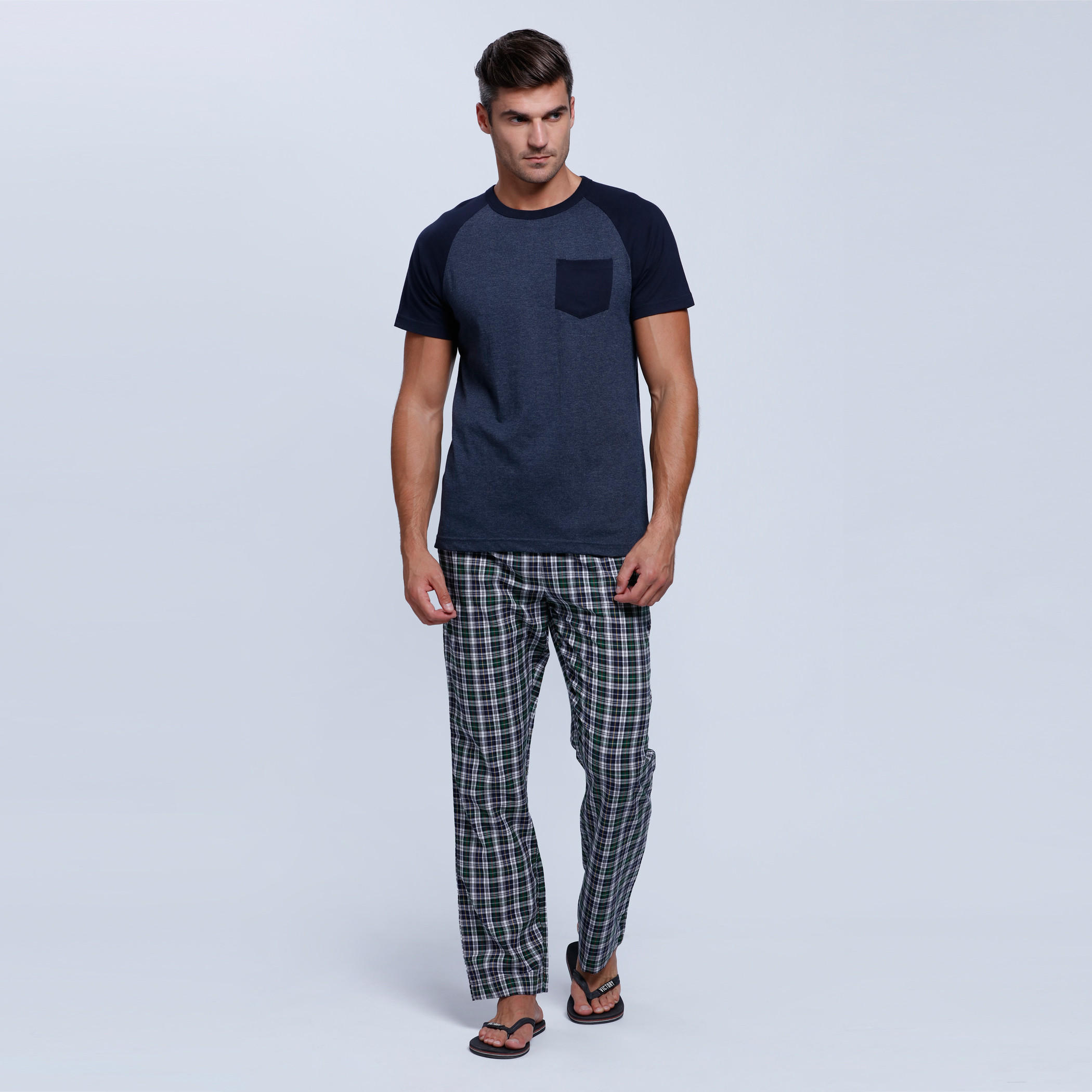 Printed Short Sleeves Pajama Set-men-clothing-nightwear-sets-image-1