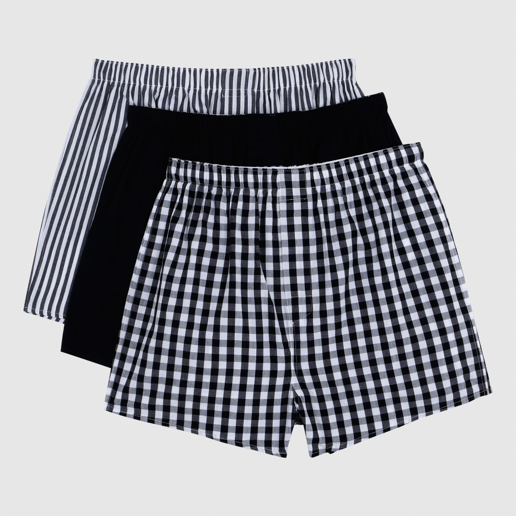 Printed Boxers with Elasticised Waistband - Set of 3-men-clothing-innerwear-underwear-image-1