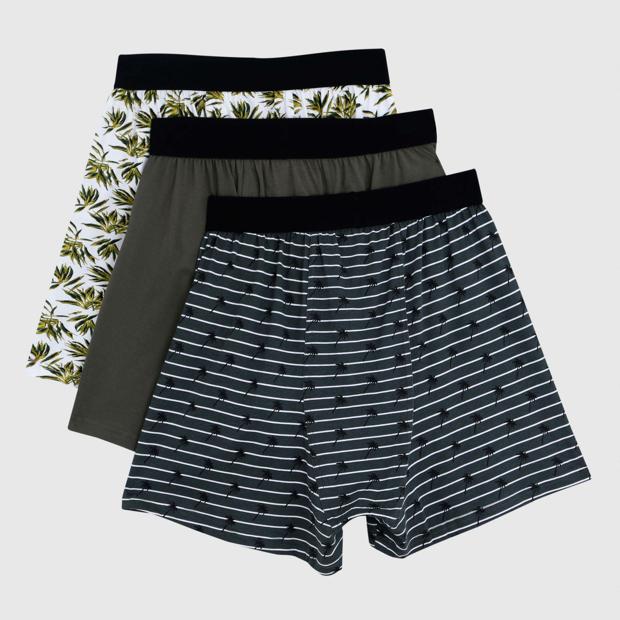 Printed Boxers with Elasticised Waistband - Set of 3-men-clothing-innerwear-underwear-image-2