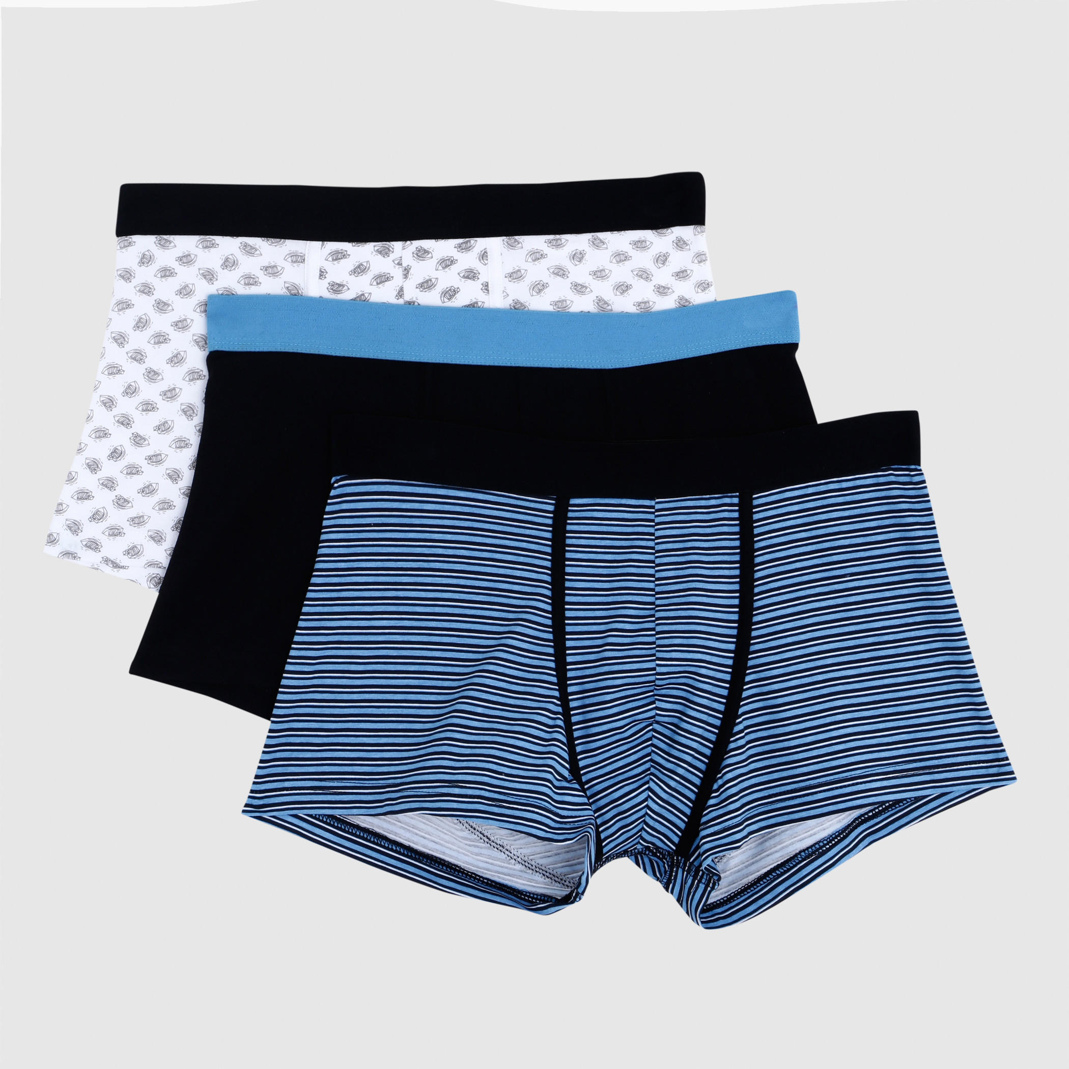 Trunks with Elasticised Waistband - Set of 3-men-clothing-innerwear-underwear-image-1