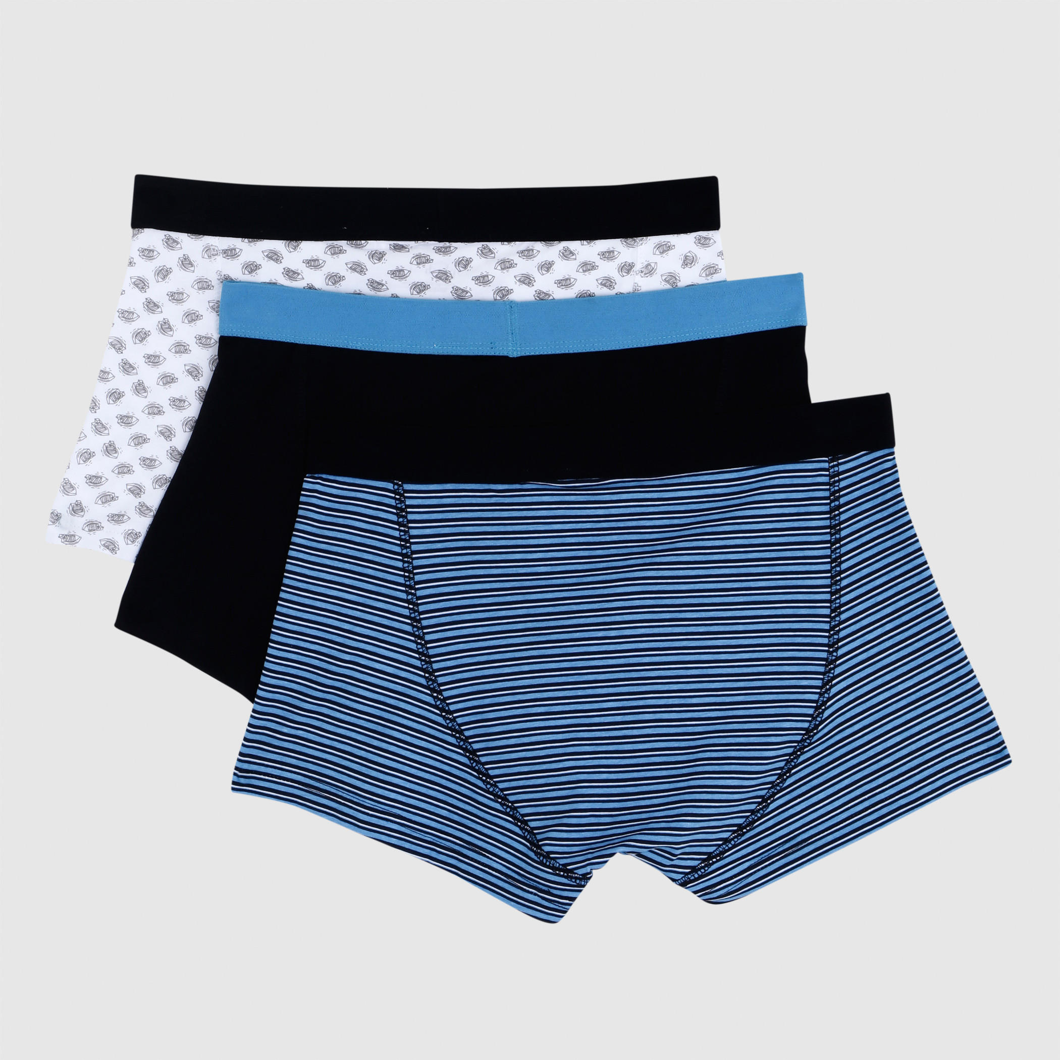 Trunks with Elasticised Waistband - Set of 3-men-clothing-innerwear-underwear-image-2