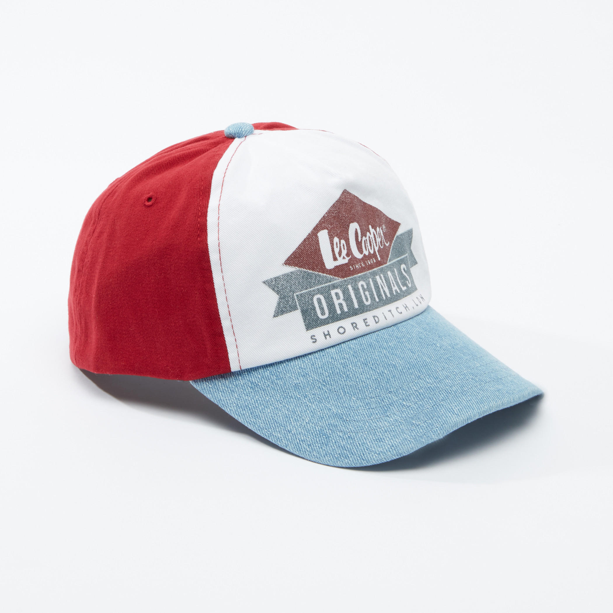 Lee Cooper Printed Distressed Cap with Snap Closure-men-caps-image-1